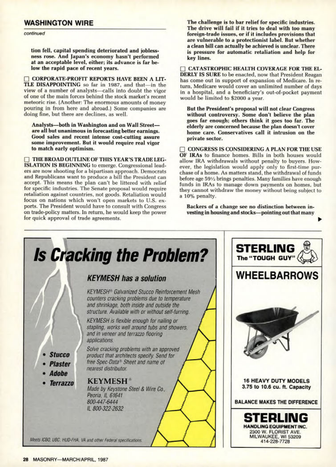 Masonry Magazine April 1987 Page. 28