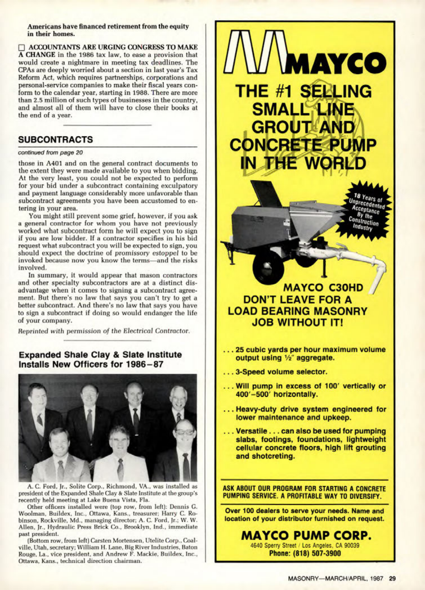 Masonry Magazine April 1987 Page. 29