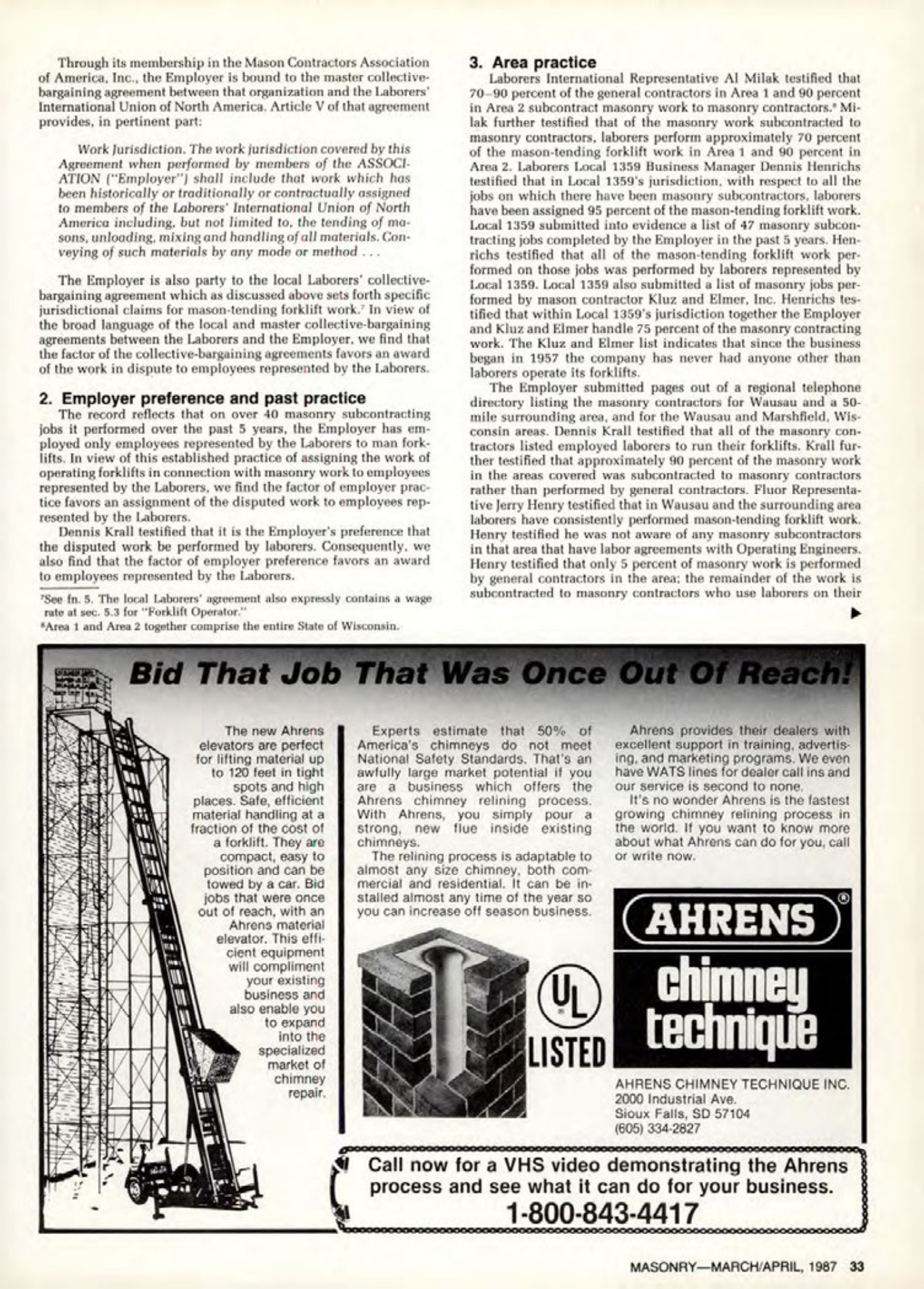 Masonry Magazine April 1987 Page. 33