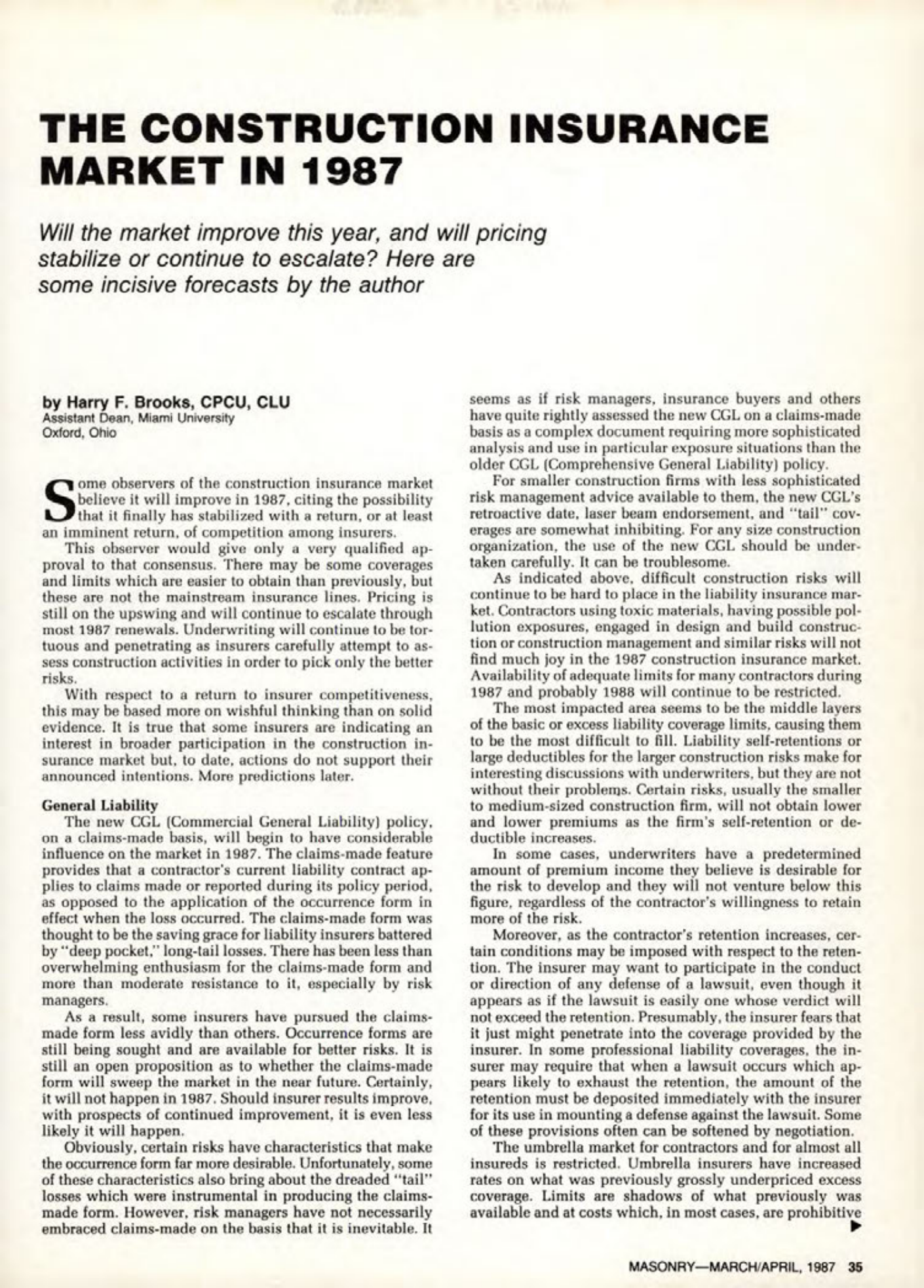 Masonry Magazine April 1987 Page. 35