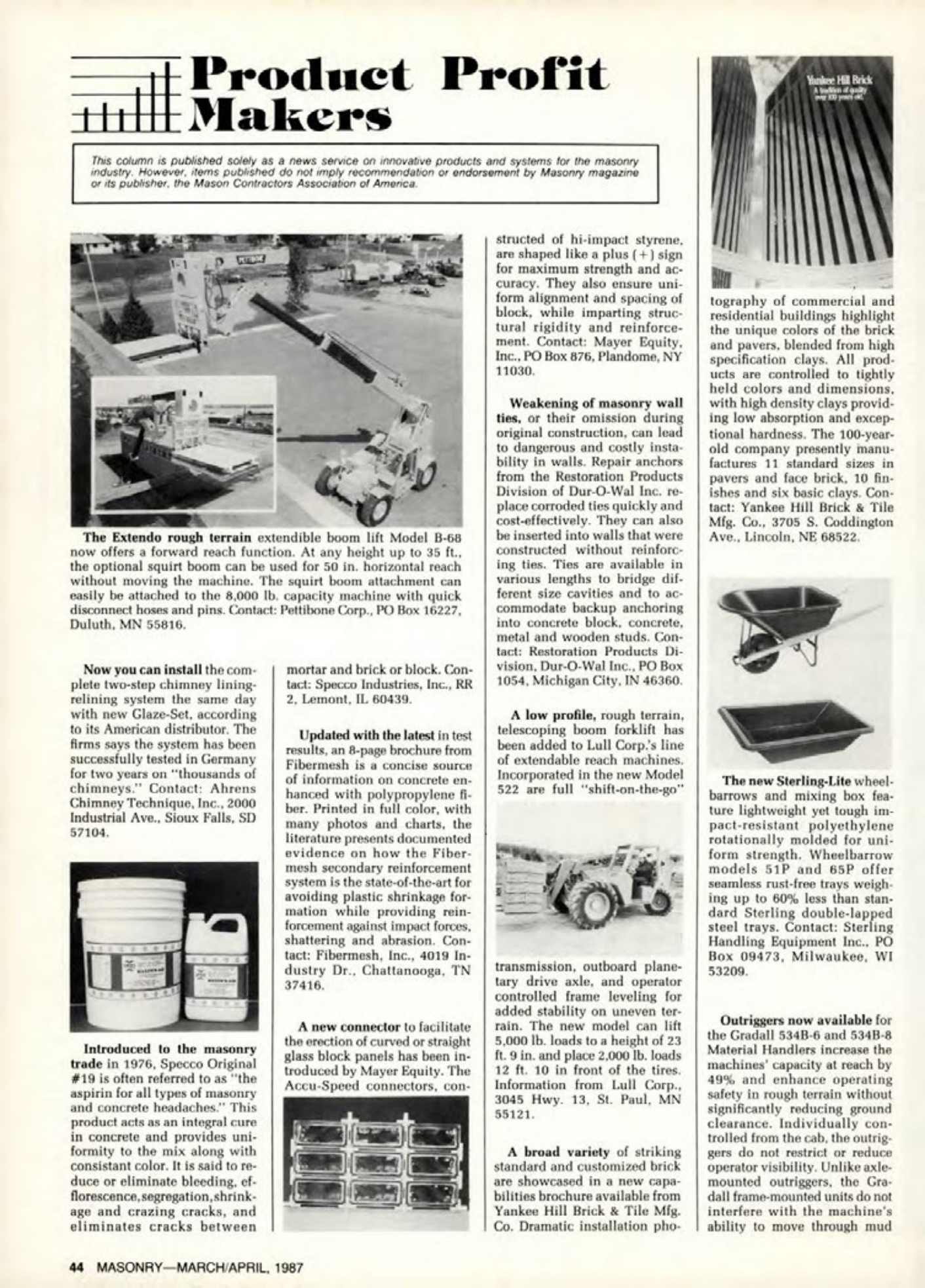 Masonry Magazine April 1987 Page. 44
