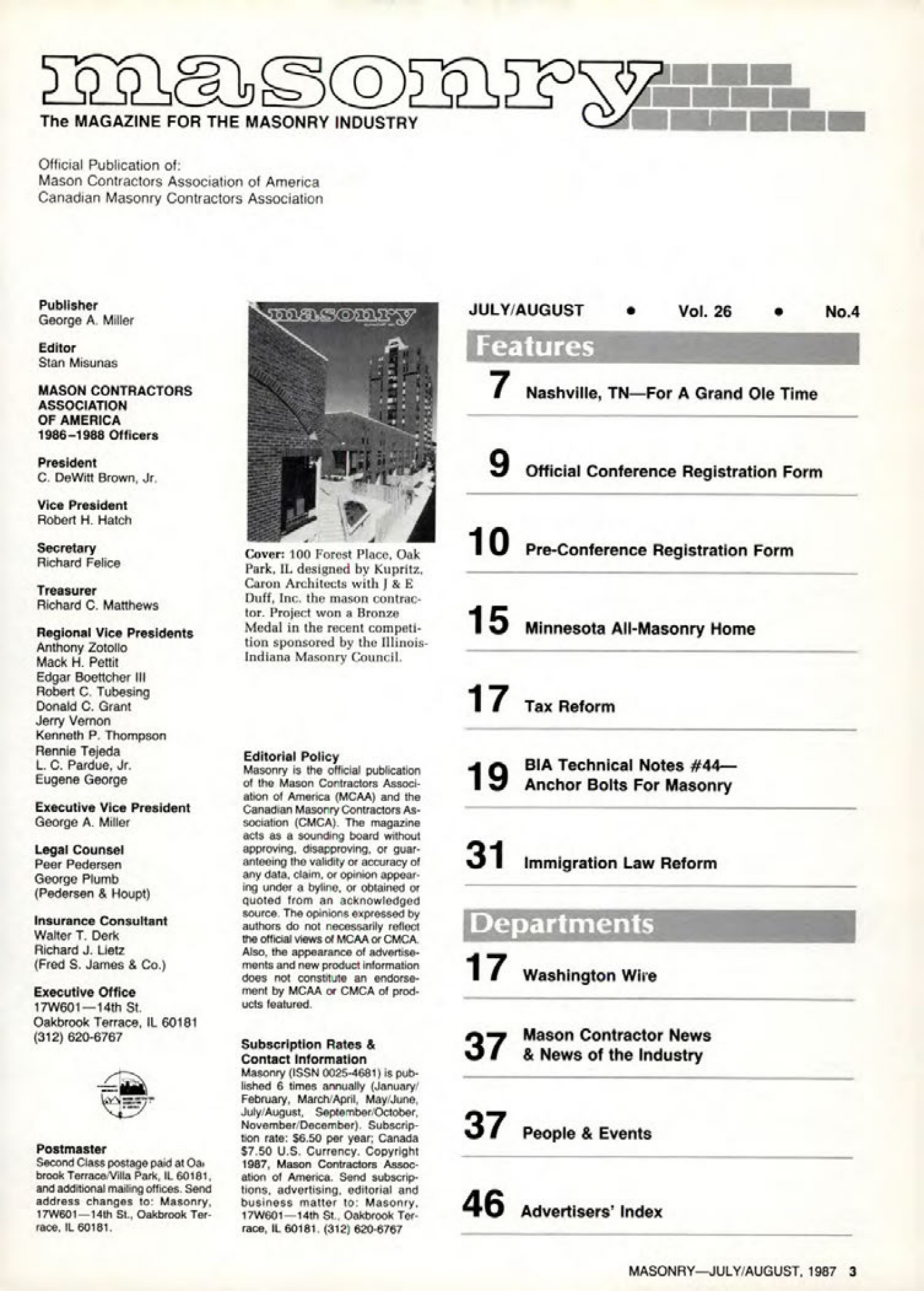 Masonry Magazine August 1987 Page. 3