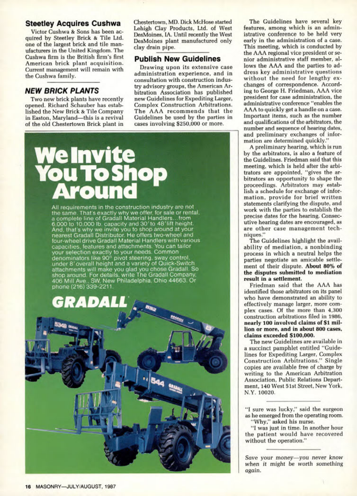 Masonry Magazine August 1987 Page. 16