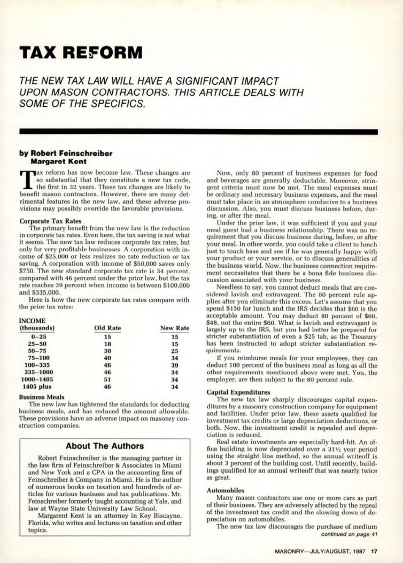 Masonry Magazine August 1987 Page. 17