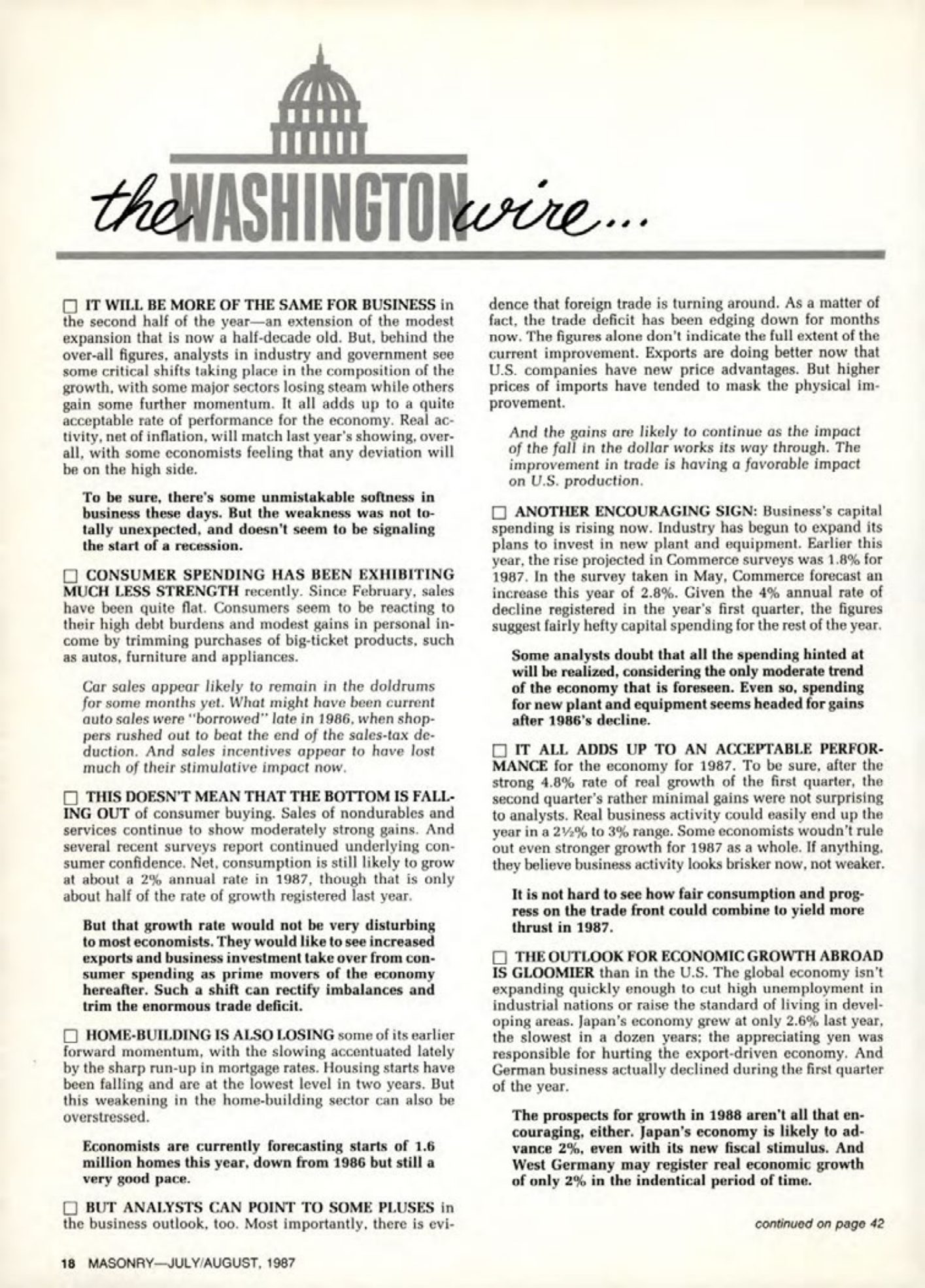 Masonry Magazine August 1987 Page. 18