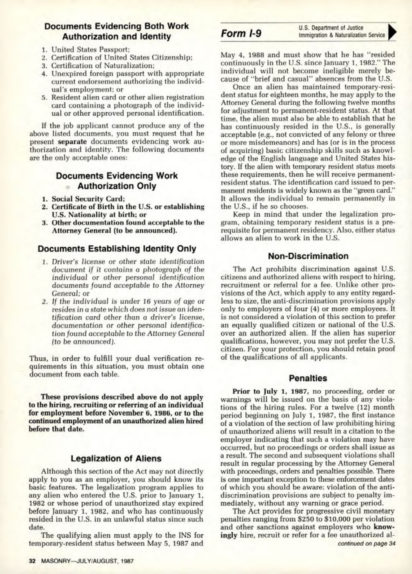 Masonry Magazine August 1987 Page. 32