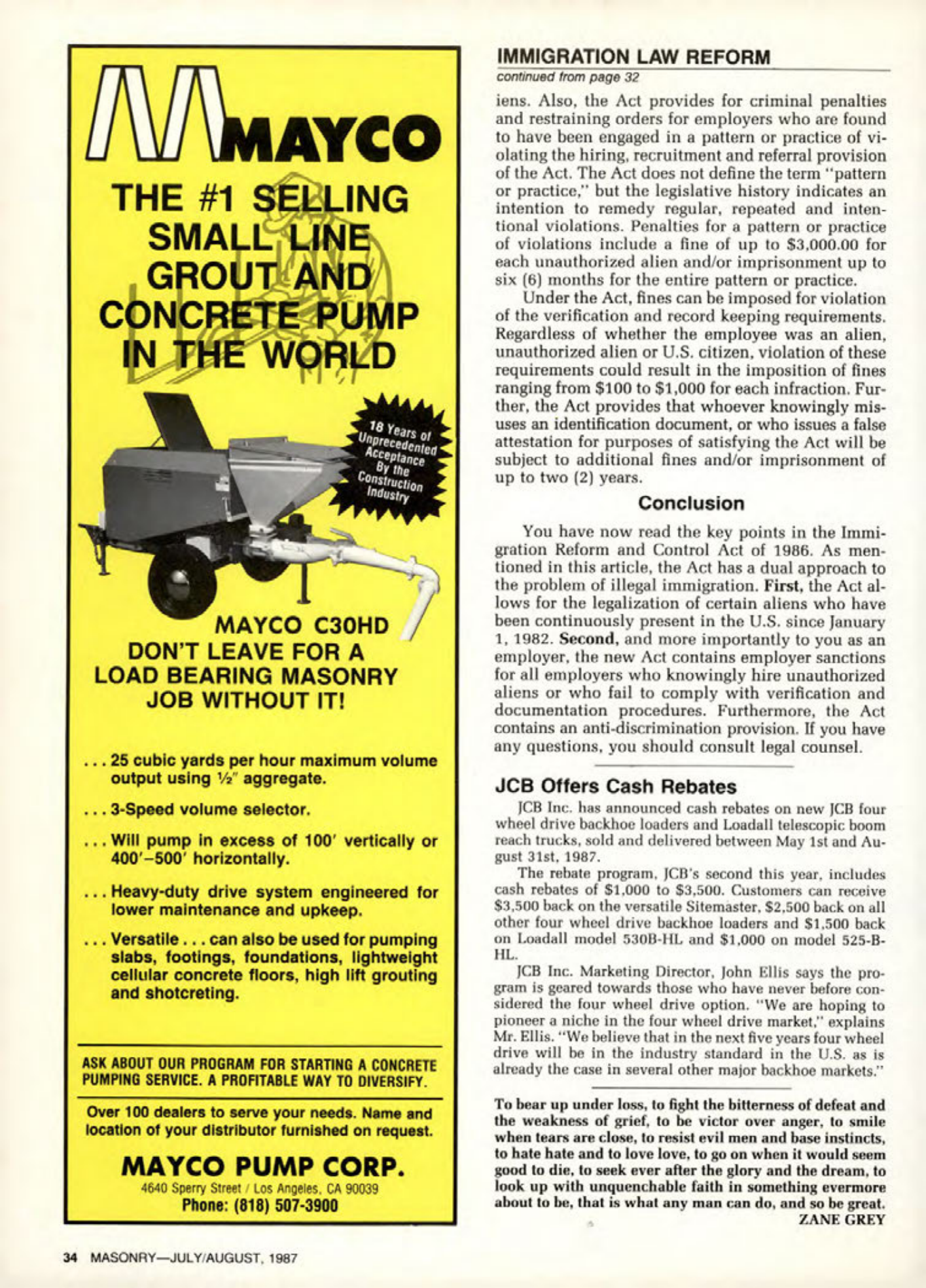 Masonry Magazine August 1987 Page. 34