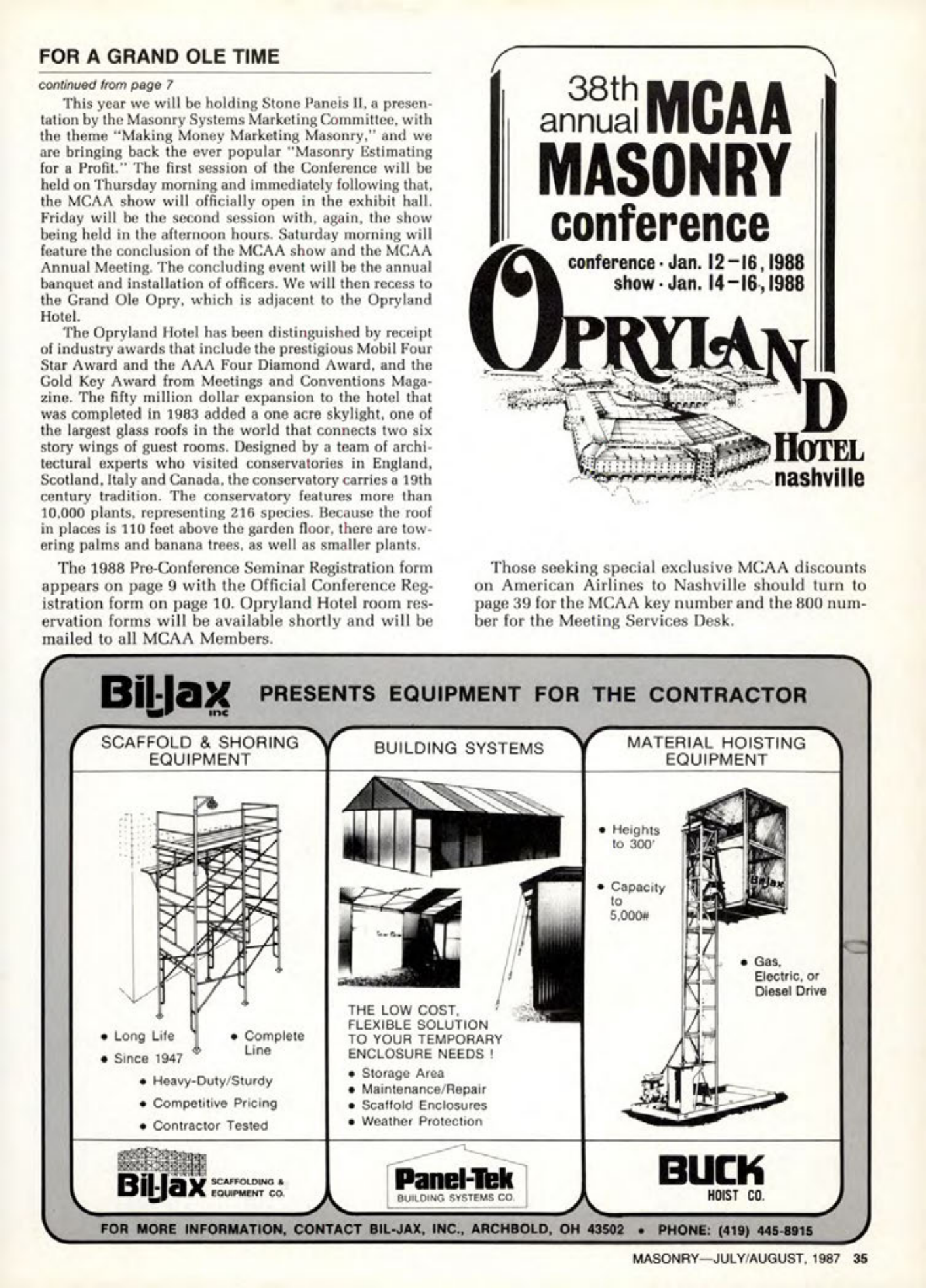 Masonry Magazine August 1987 Page. 35