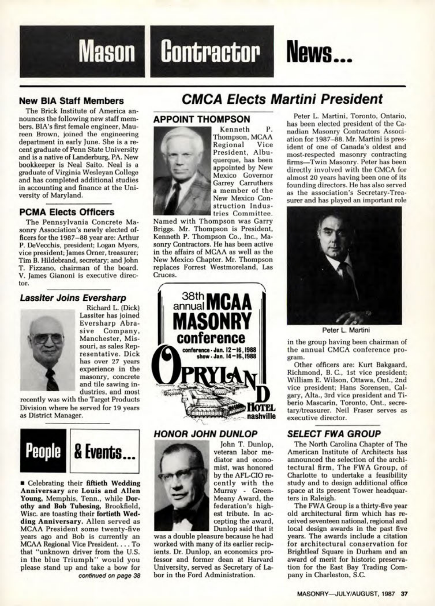 Masonry Magazine August 1987 Page. 37