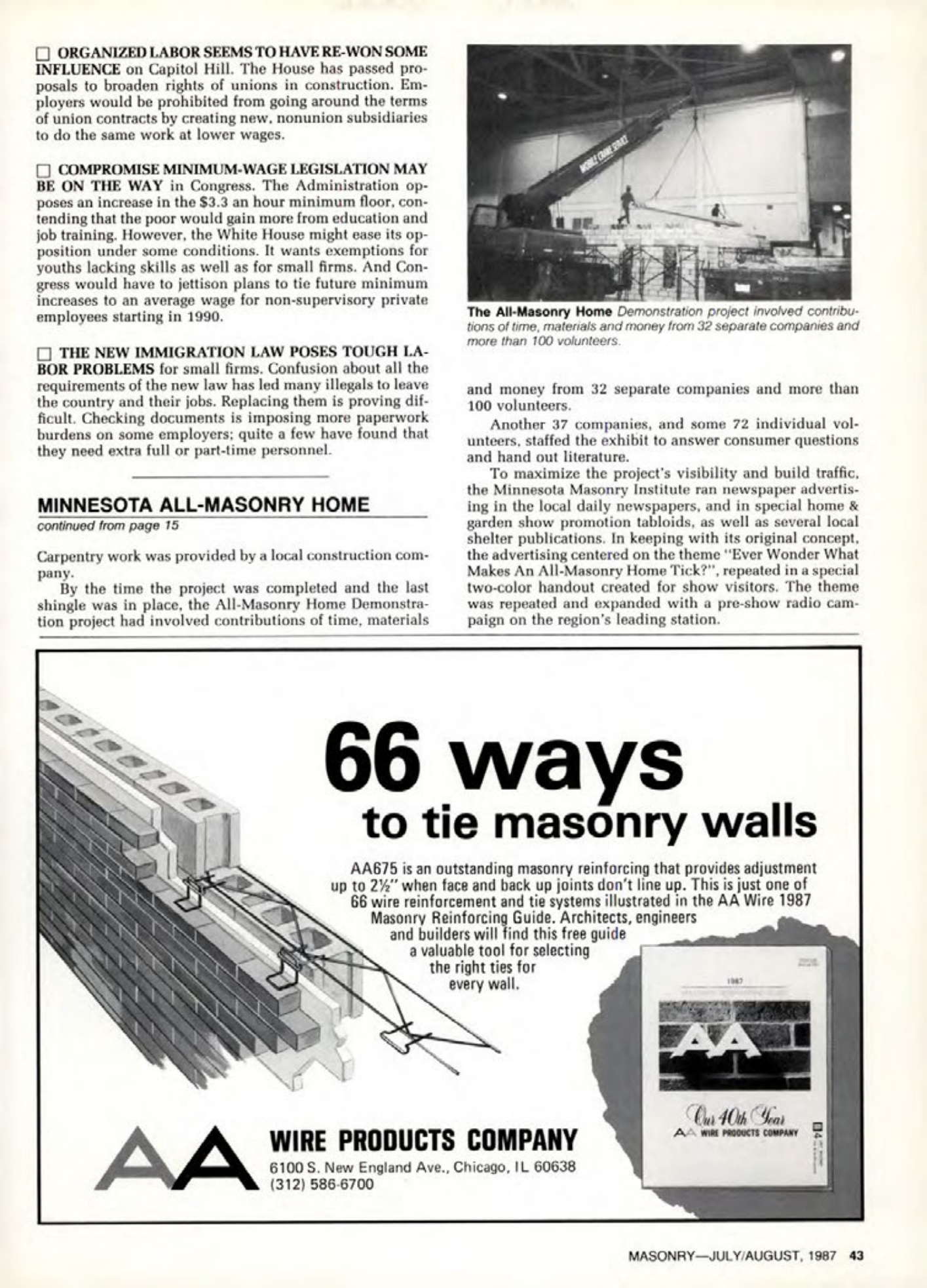 Masonry Magazine August 1987 Page. 43