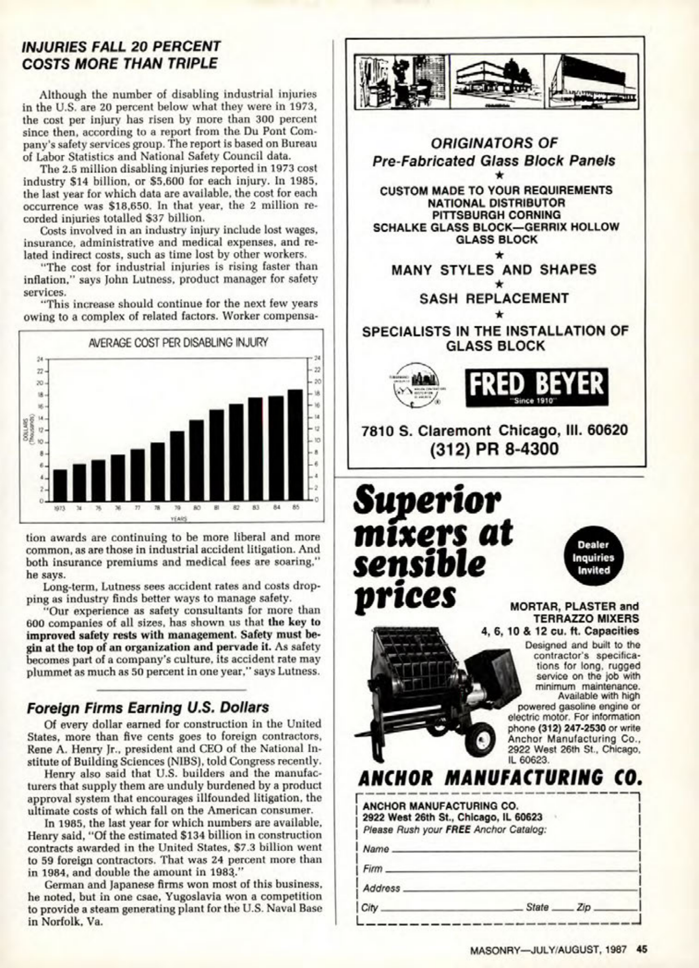 Masonry Magazine August 1987 Page. 45