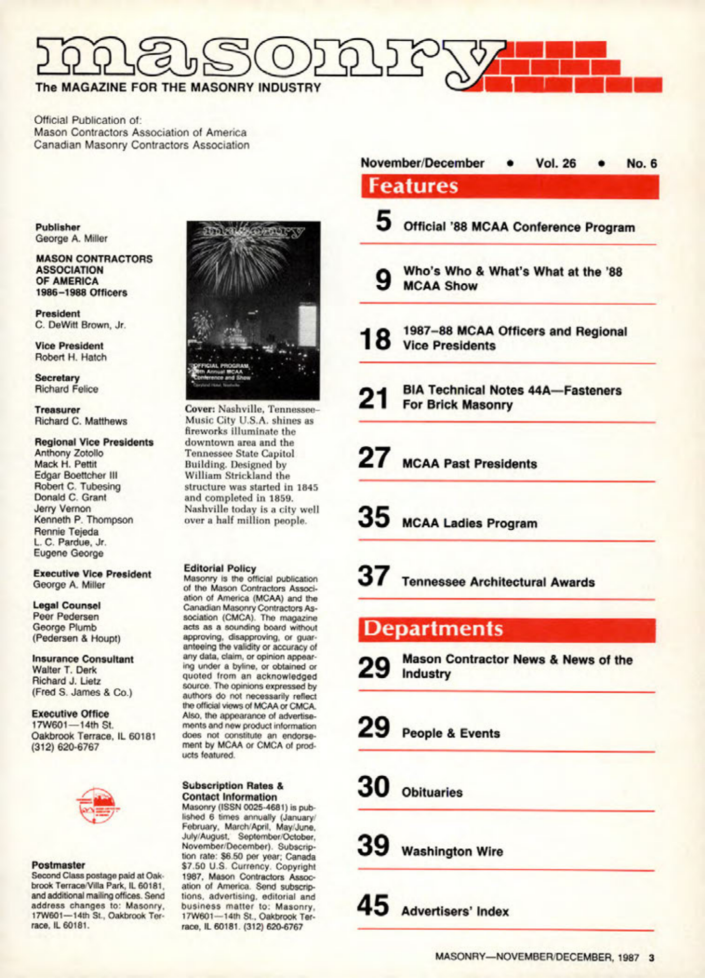 Masonry Magazine December 1987 Page. 3