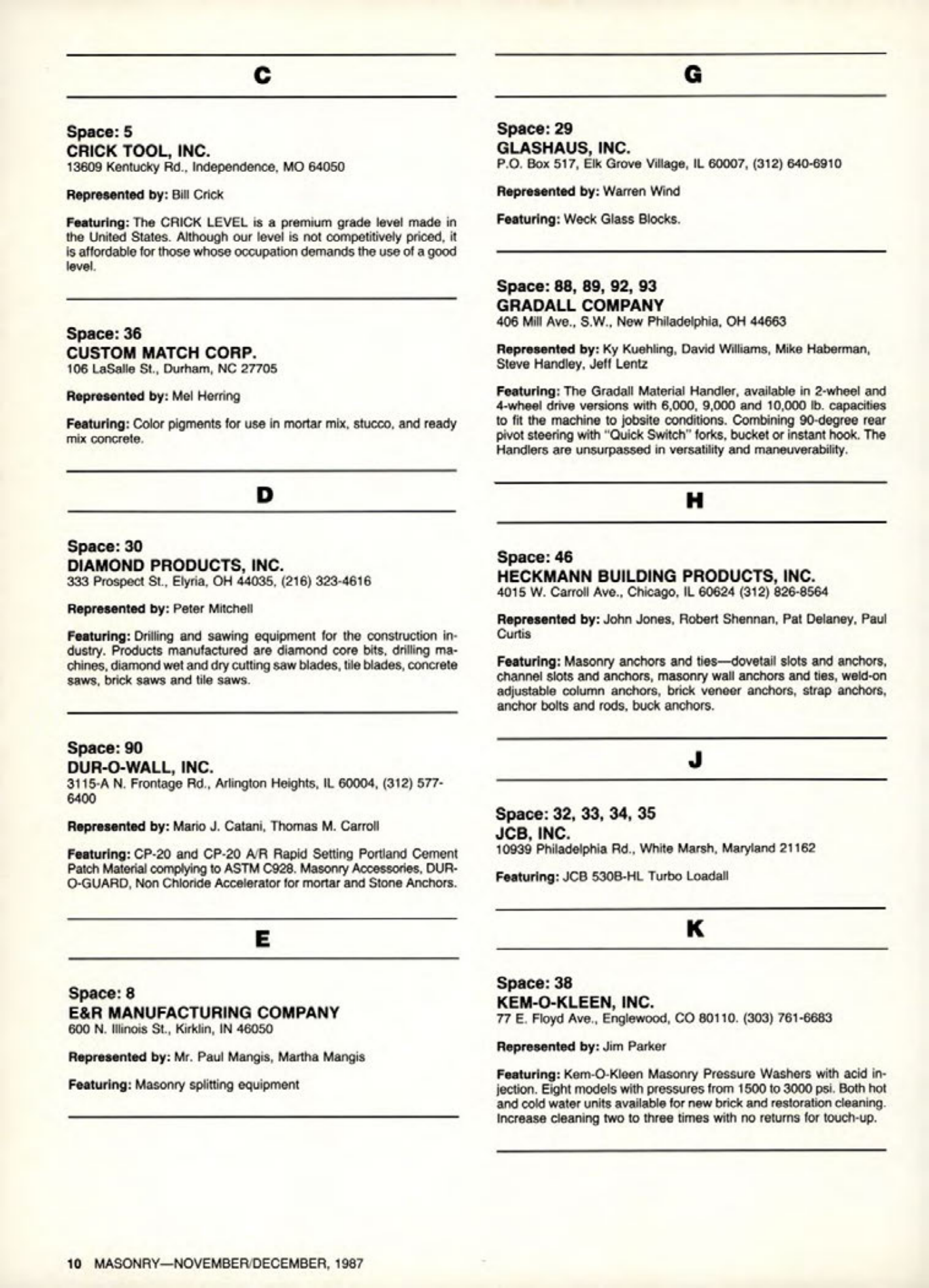 Masonry Magazine December 1987 Page. 10