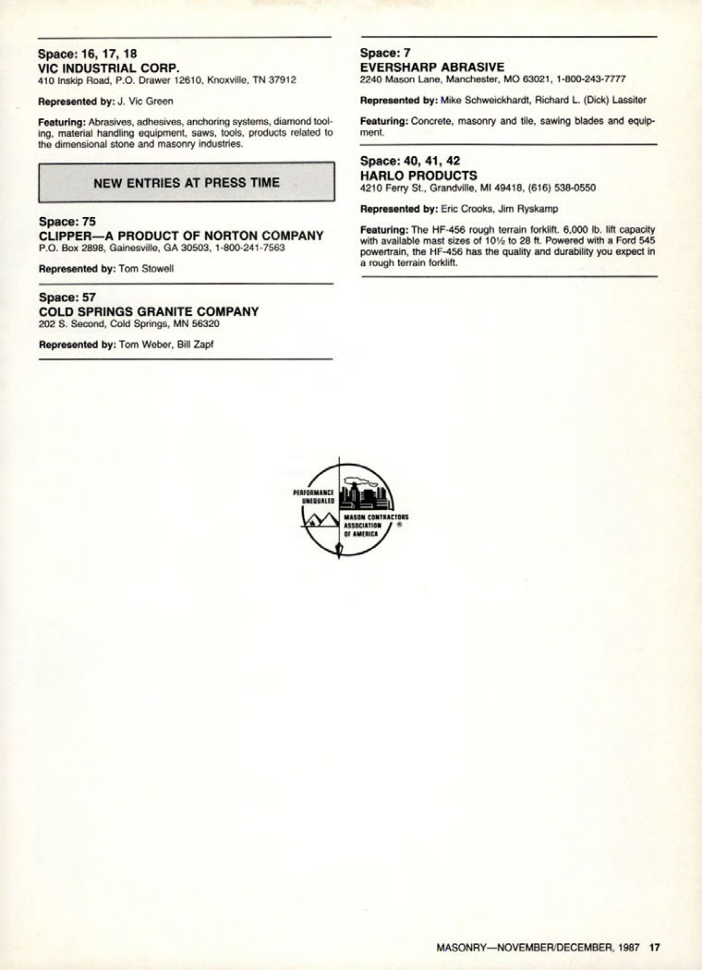 Masonry Magazine December 1987 Page. 17