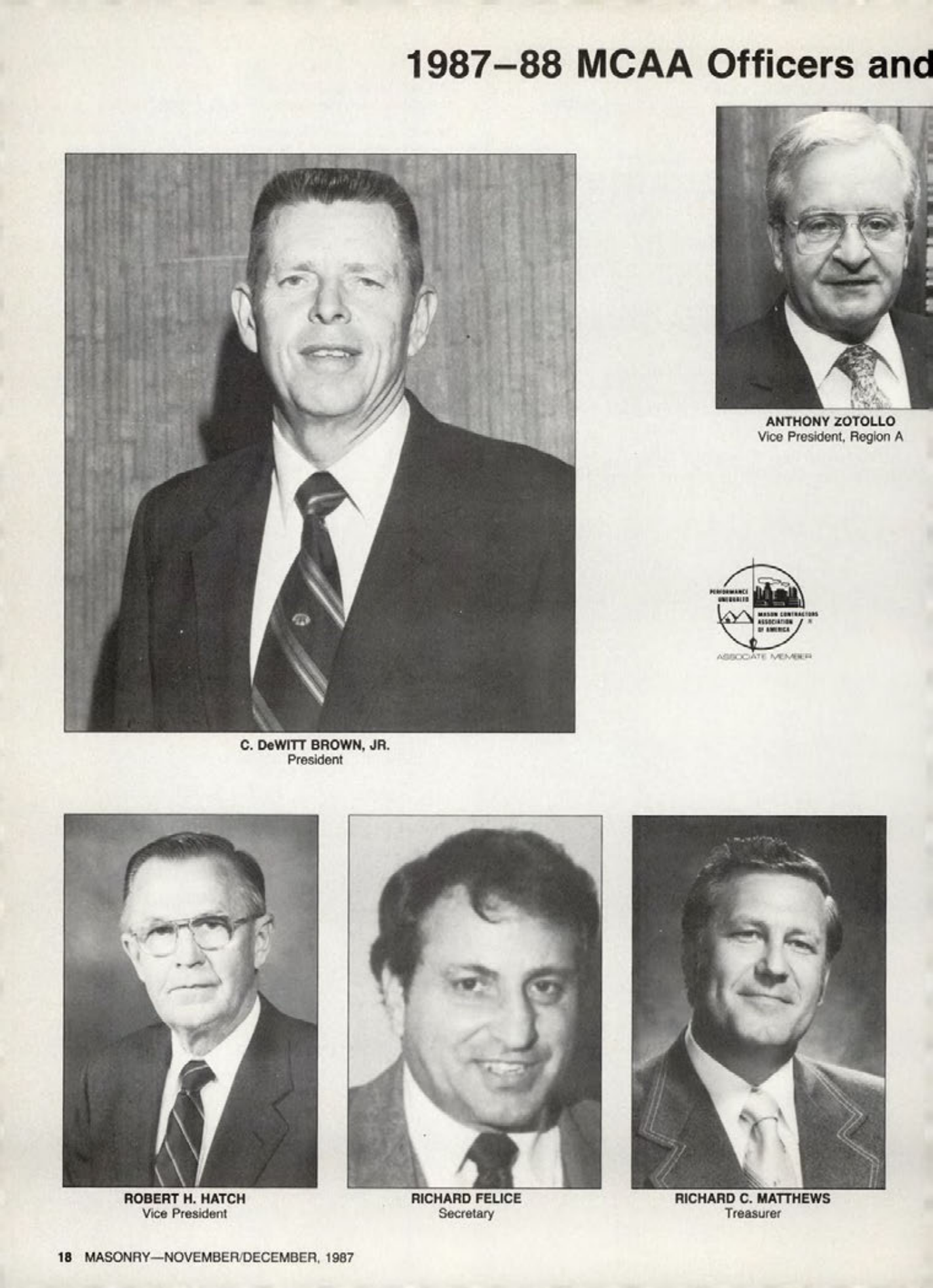 Masonry Magazine December 1987 Page. 18