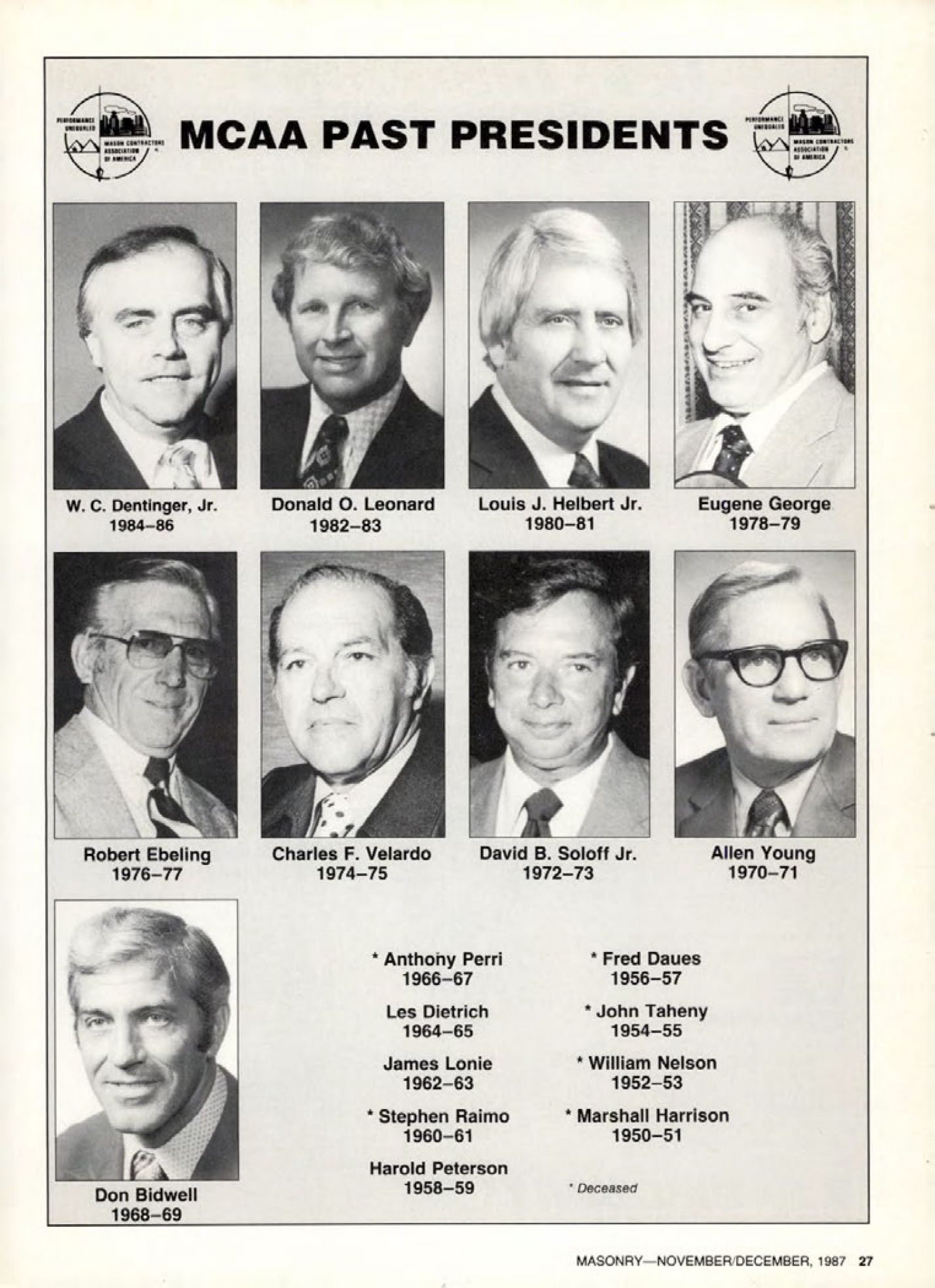 Masonry Magazine December 1987 Page. 27