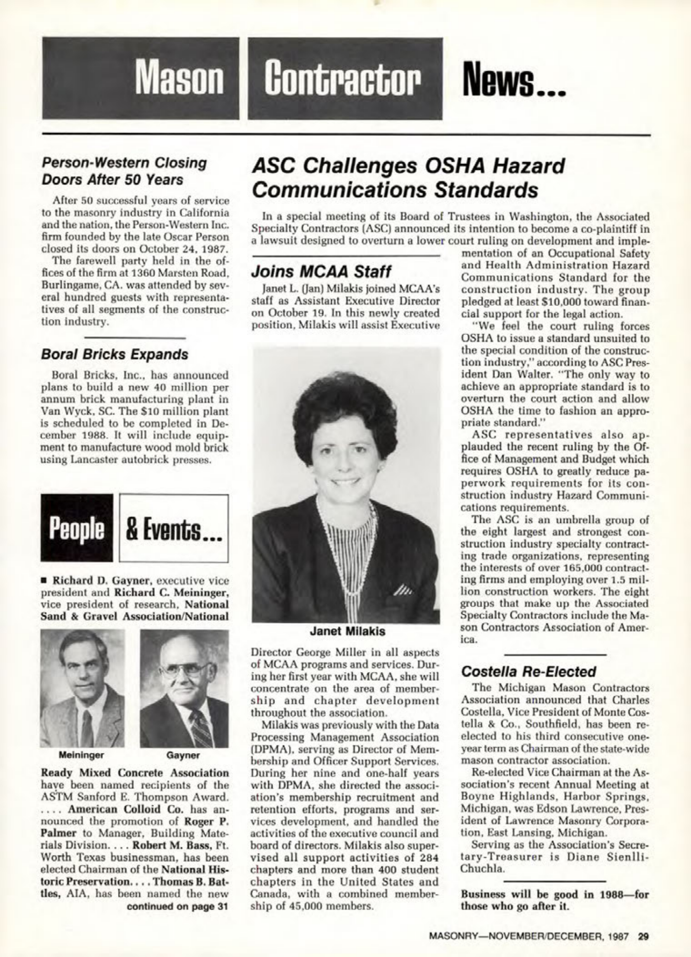 Masonry Magazine December 1987 Page. 29
