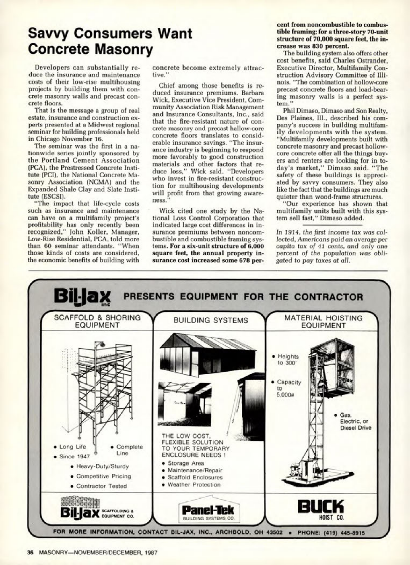 Masonry Magazine December 1987 Page. 36