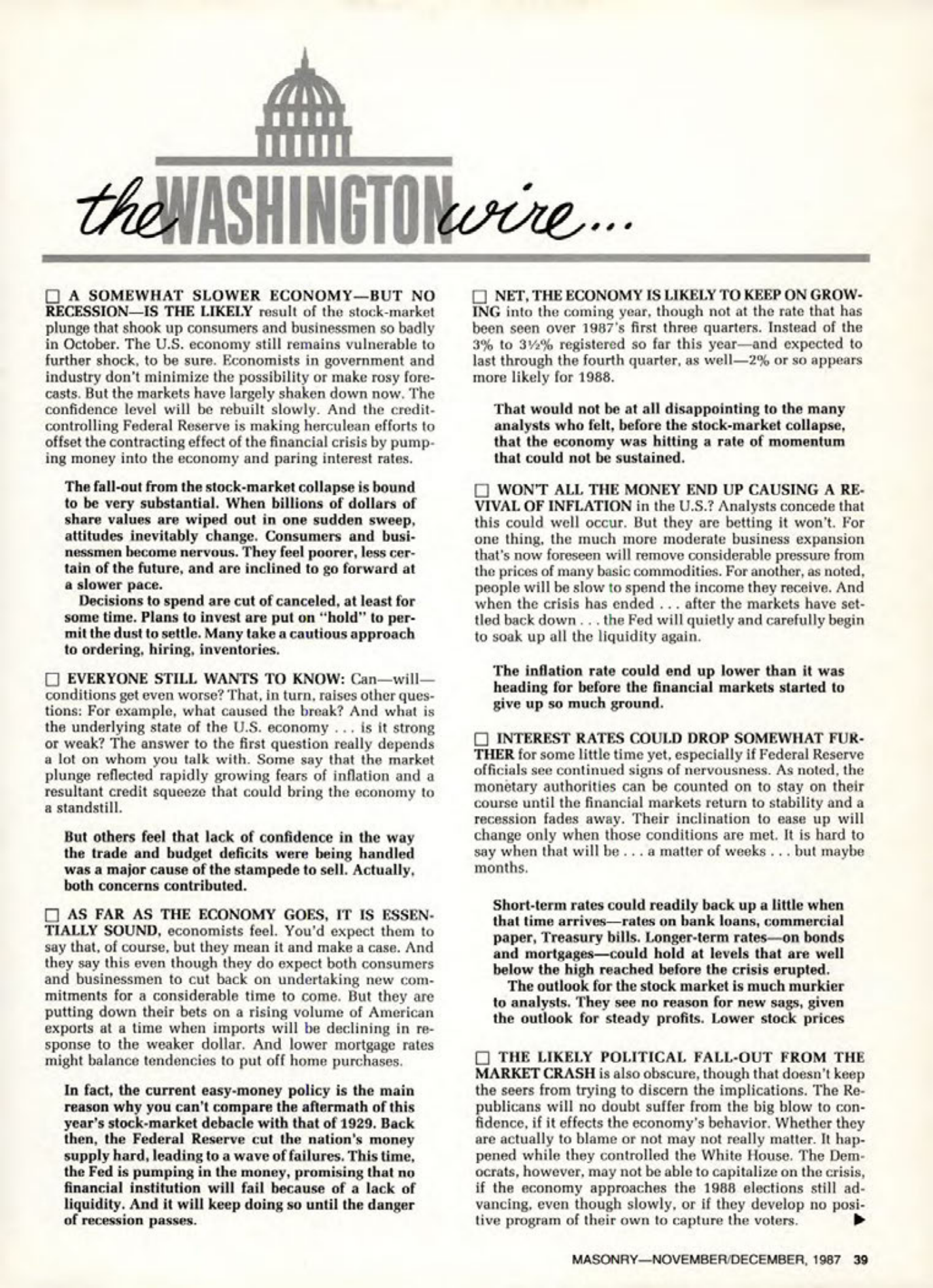 Masonry Magazine December 1987 Page. 39