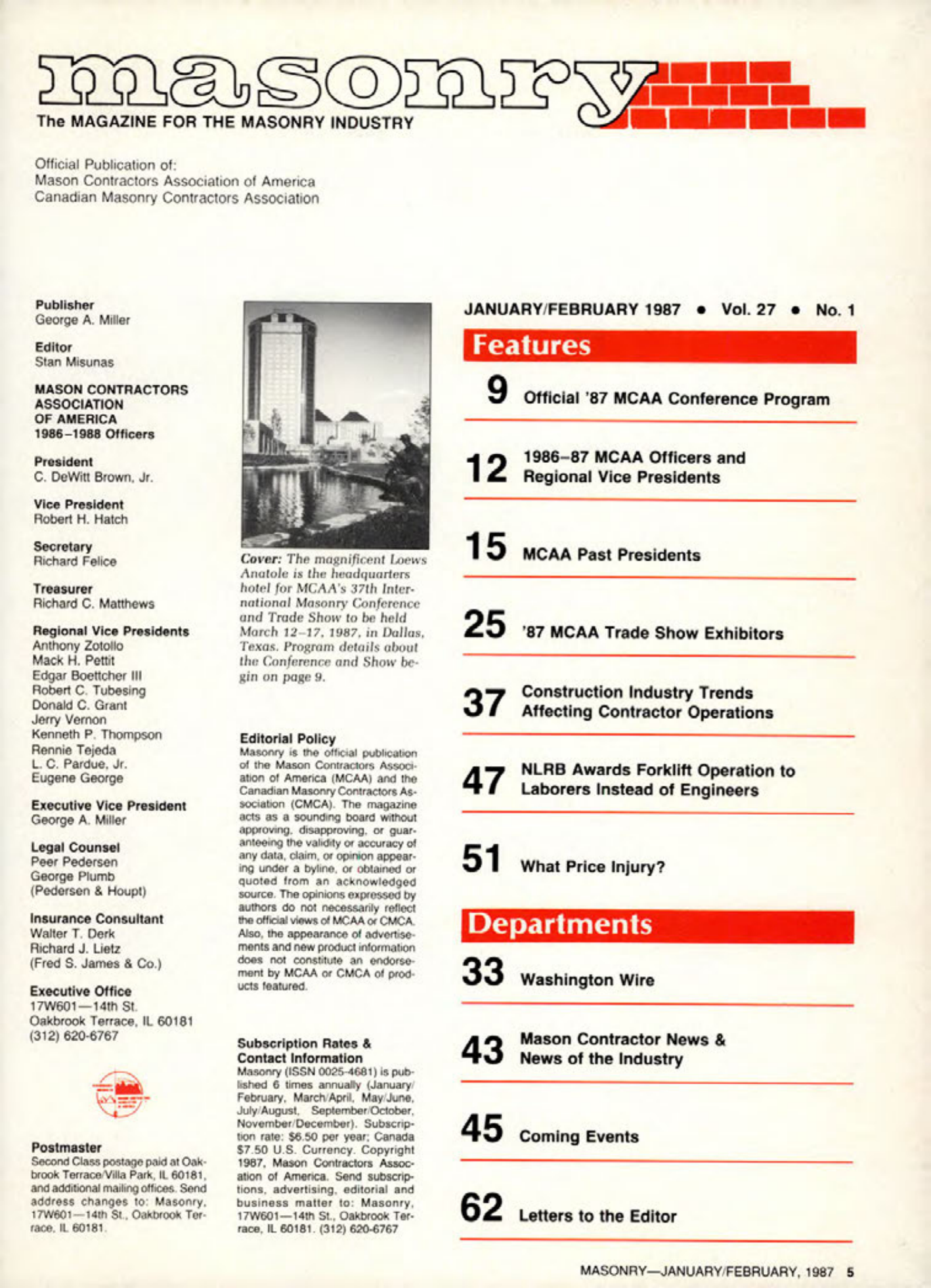 Masonry Magazine February 1987 Page. 5
