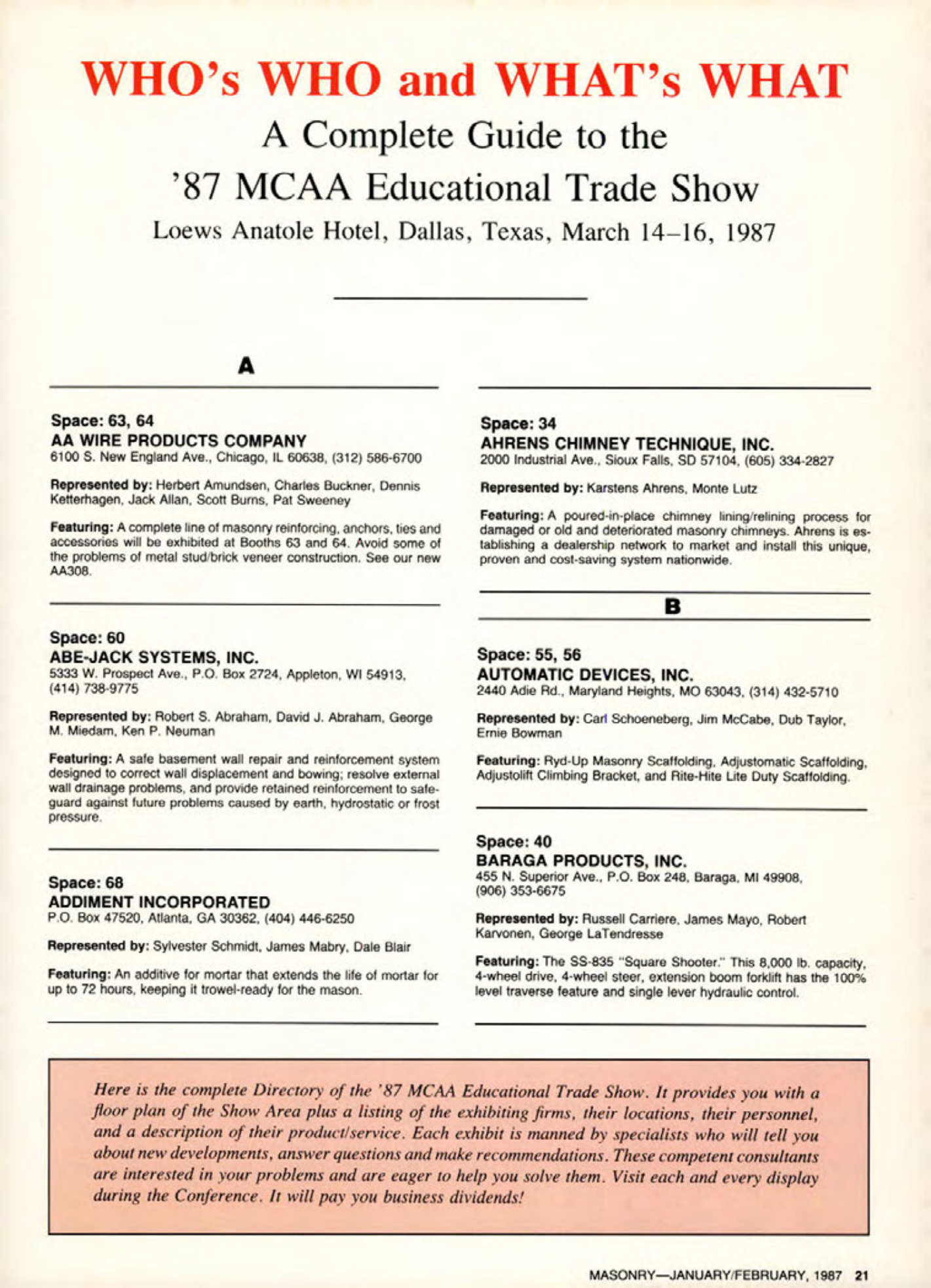 Masonry Magazine February 1987 Page. 21