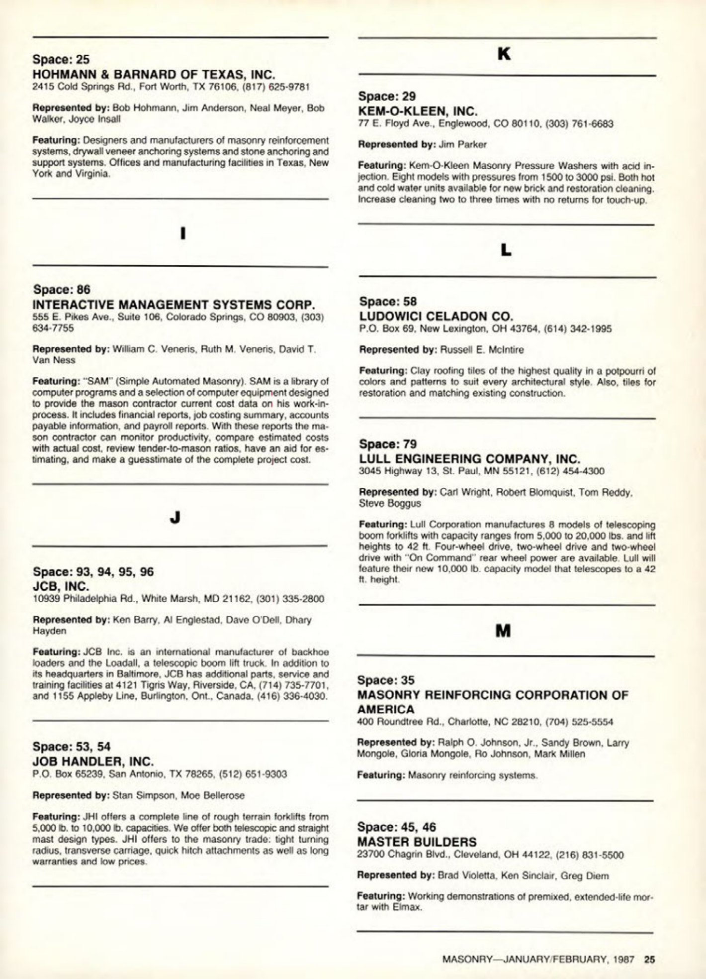 Masonry Magazine February 1987 Page. 25