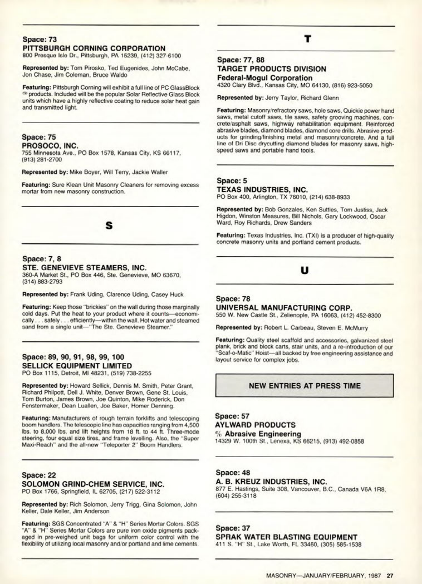 Masonry Magazine February 1987 Page. 27