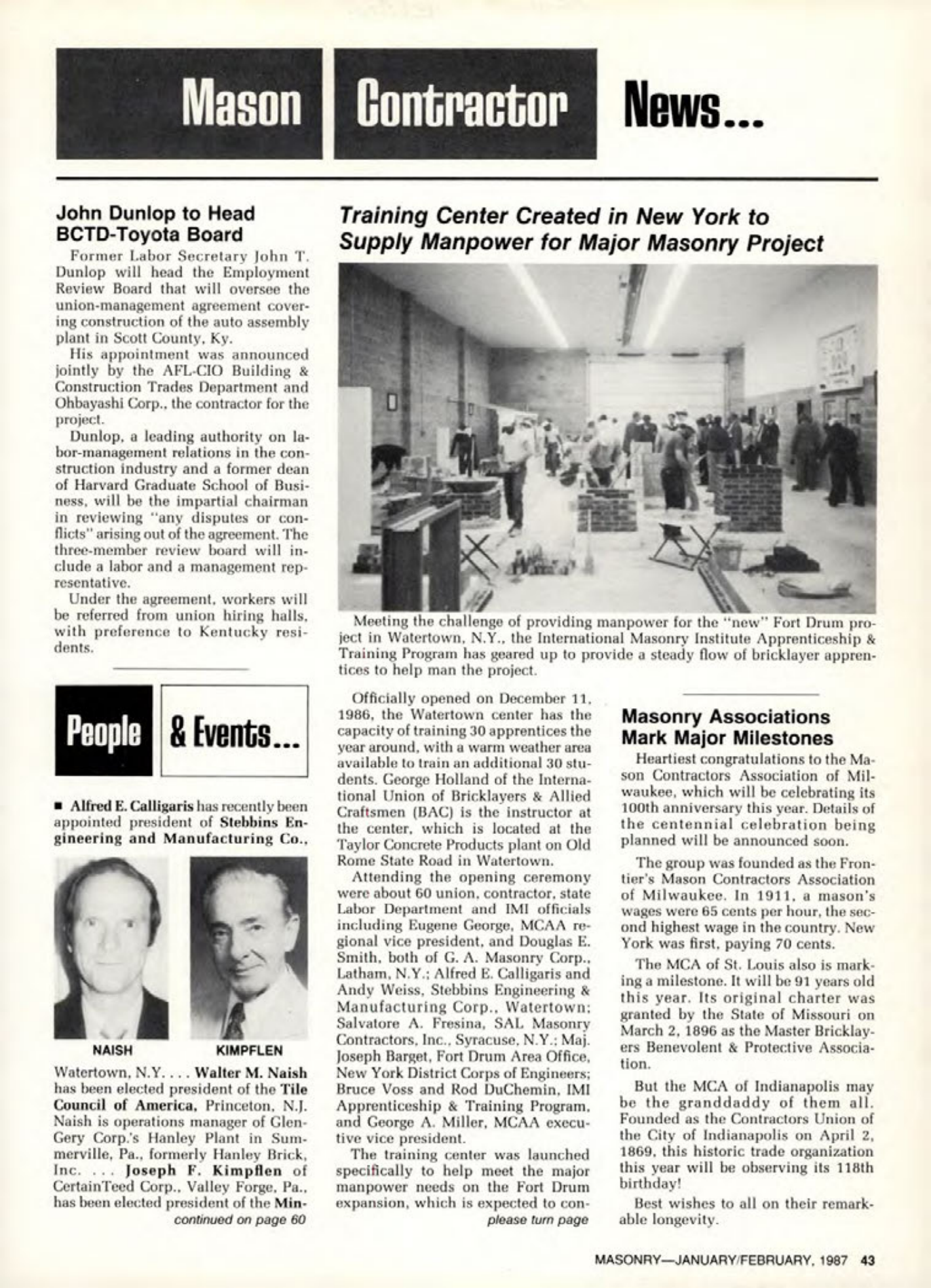Masonry Magazine February 1987 Page. 43