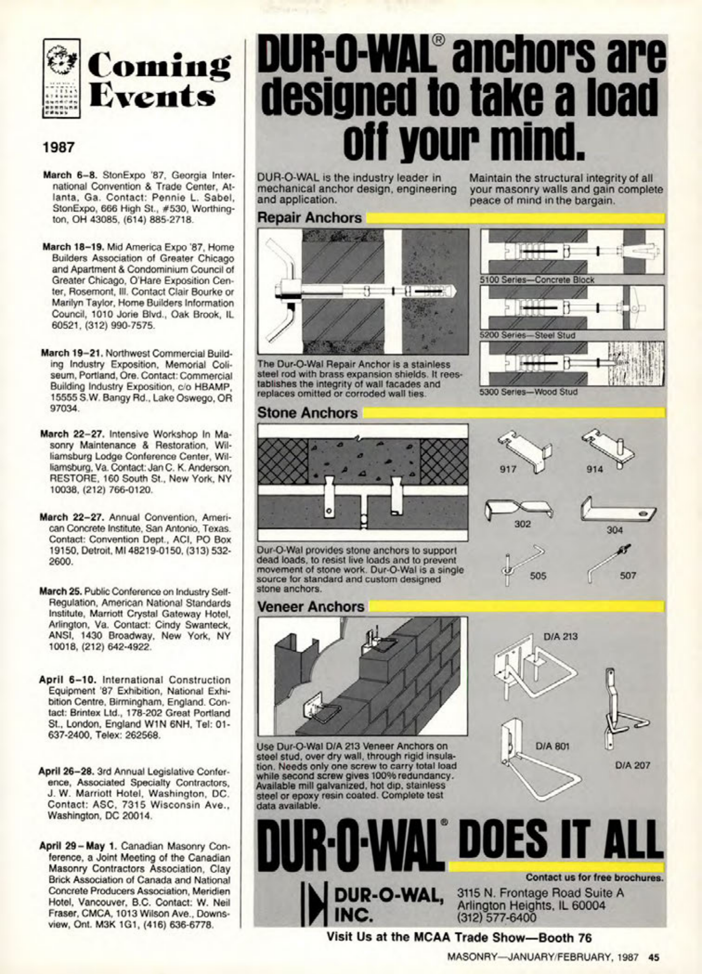 Masonry Magazine February 1987 Page. 45