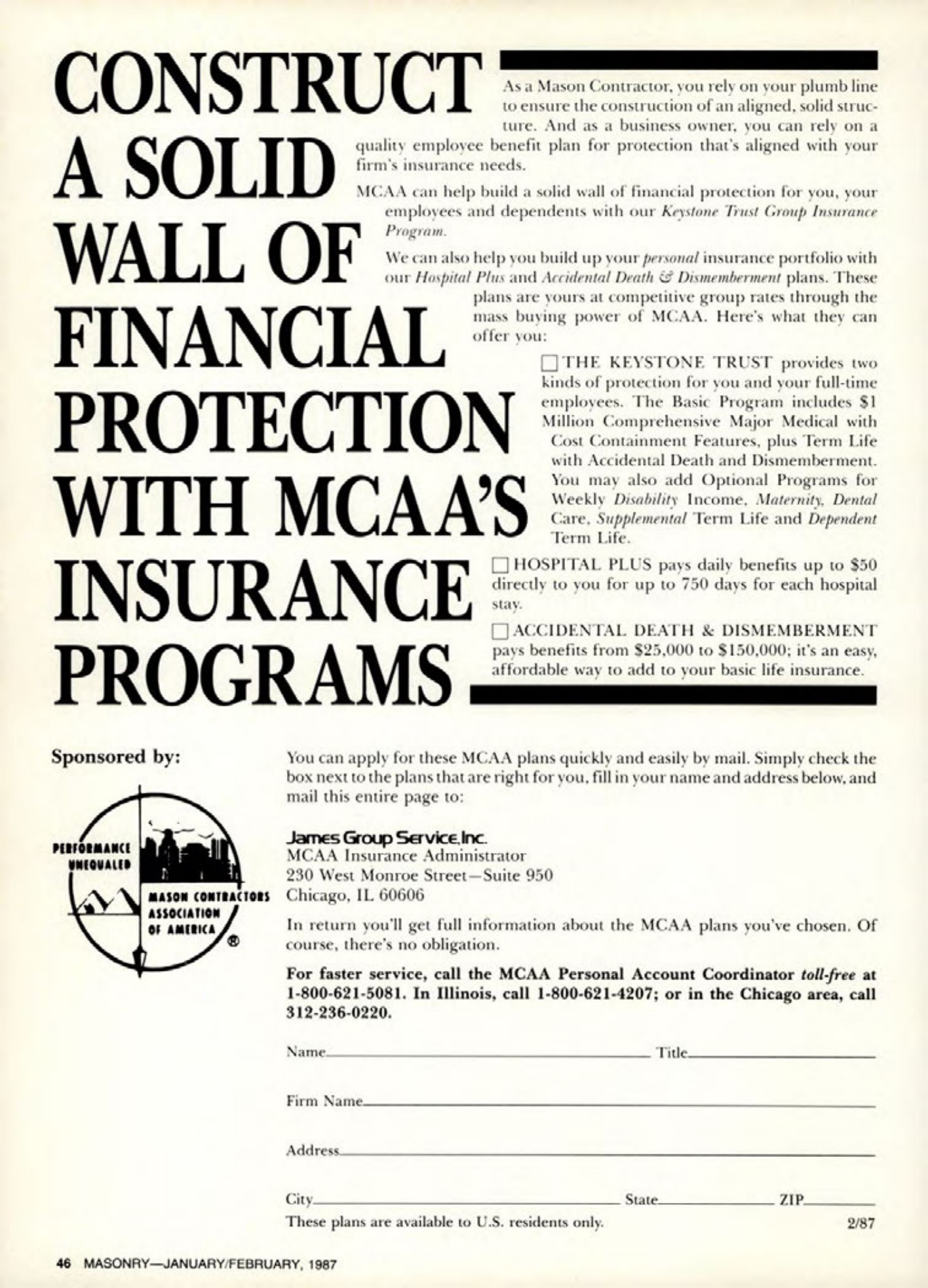 Masonry Magazine February 1987 Page. 46