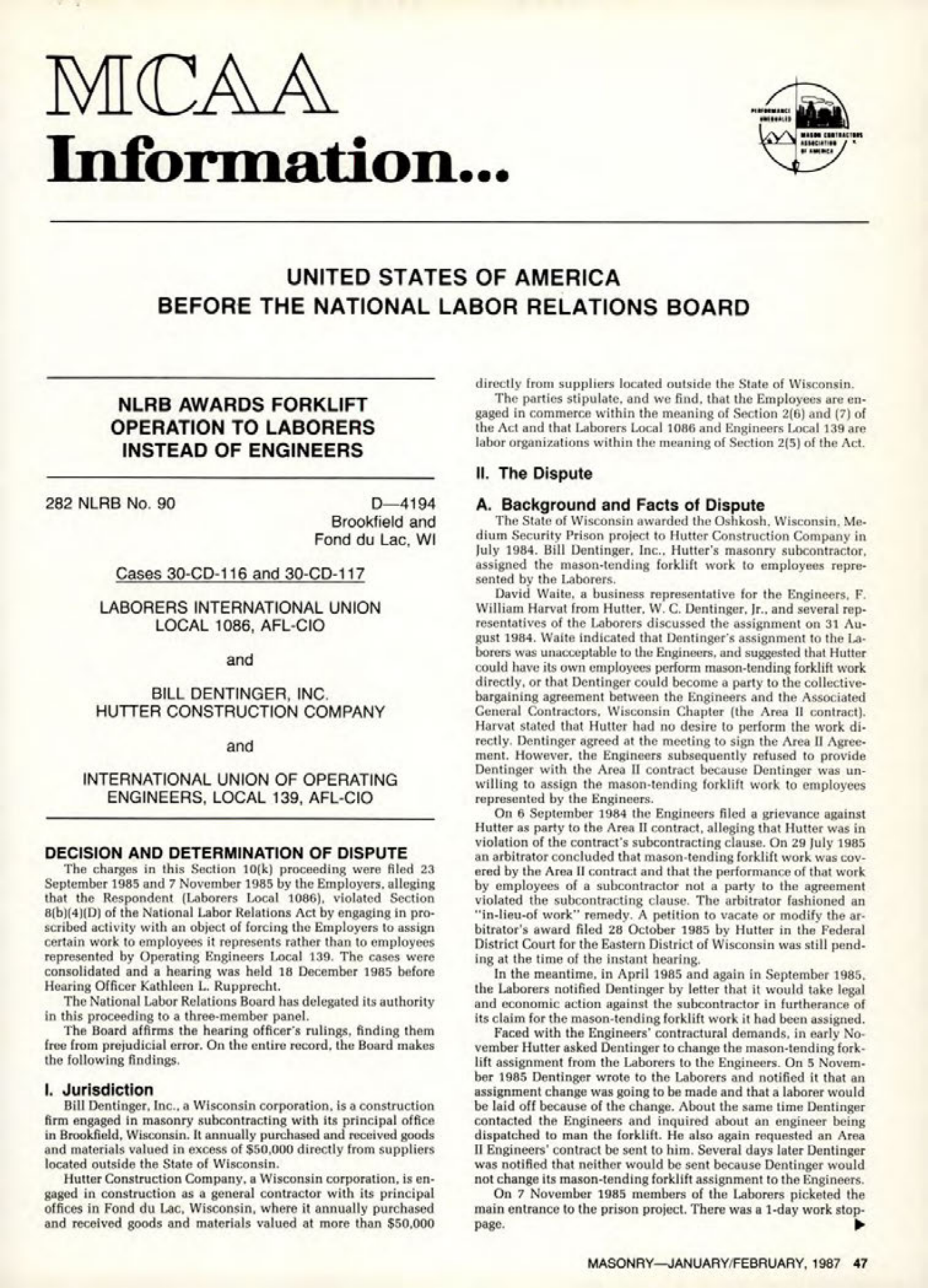 Masonry Magazine February 1987 Page. 47