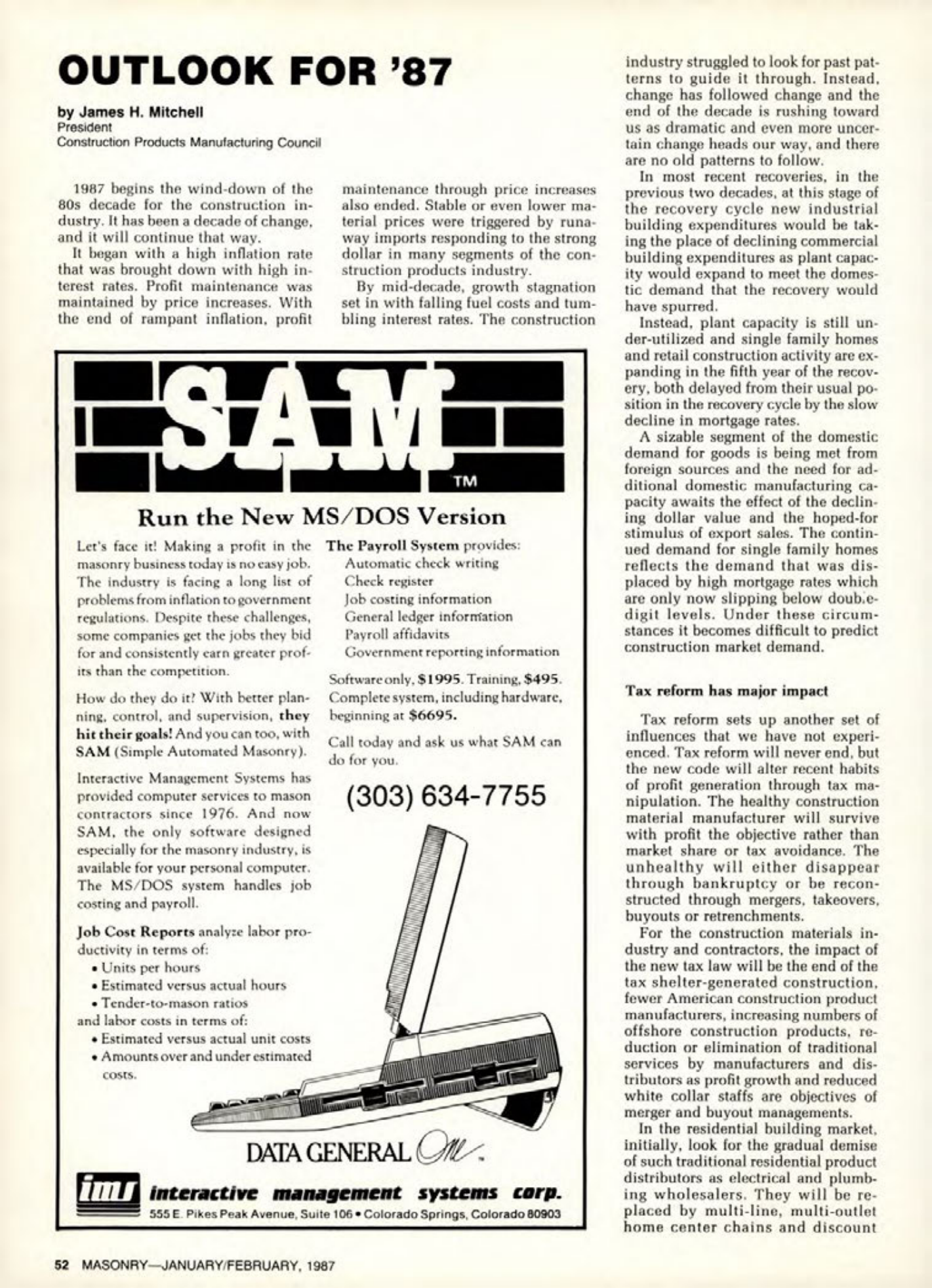 Masonry Magazine February 1987 Page. 52