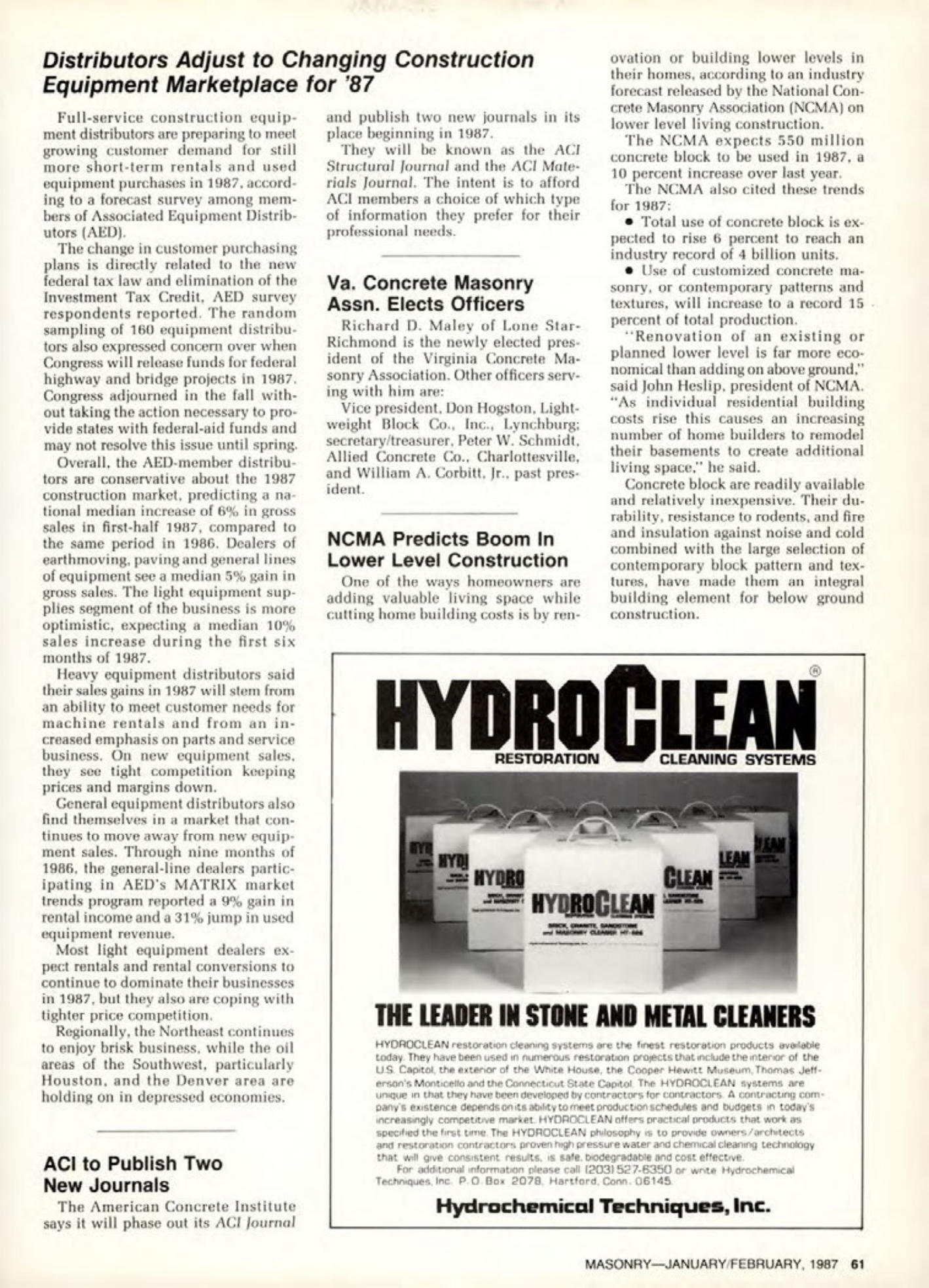 Masonry Magazine February 1987 Page. 61