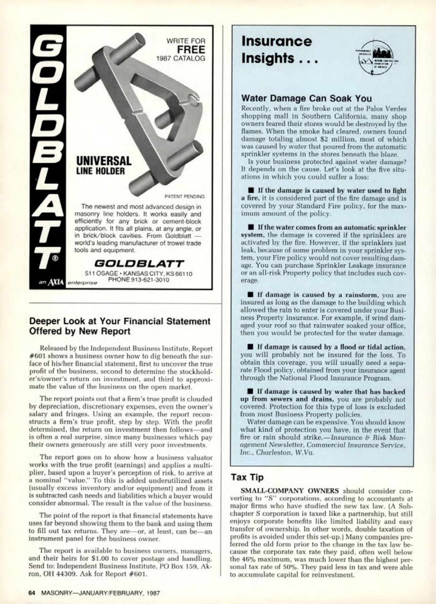Masonry Magazine February 1987 Page. 64
