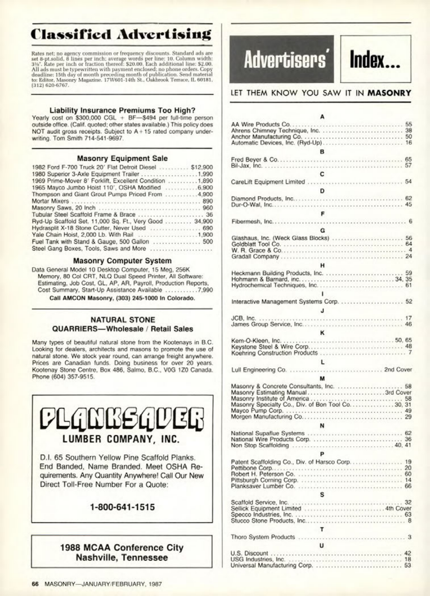 Masonry Magazine February 1987 Page. 66
