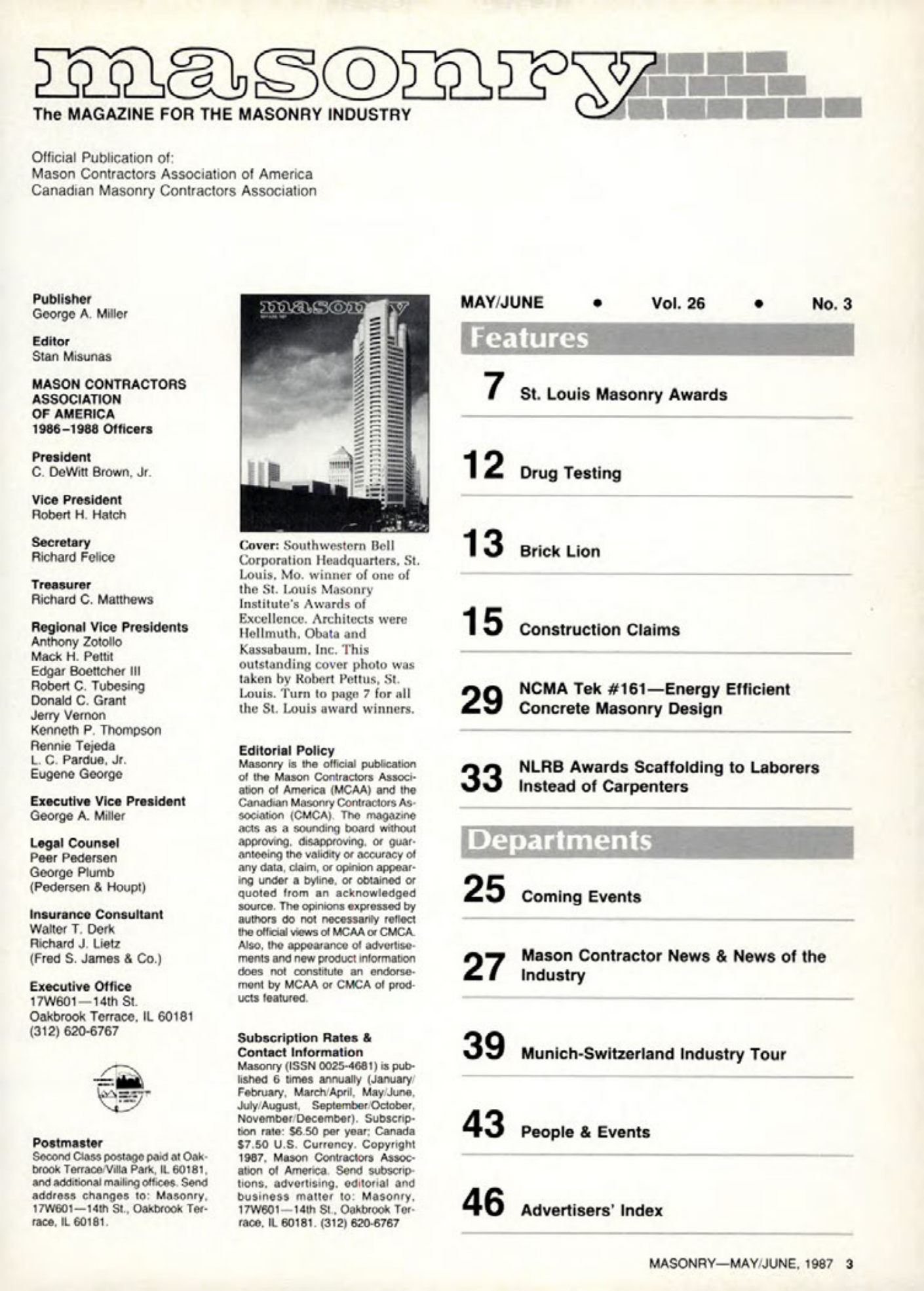 Masonry Magazine June 1987 Page. 3