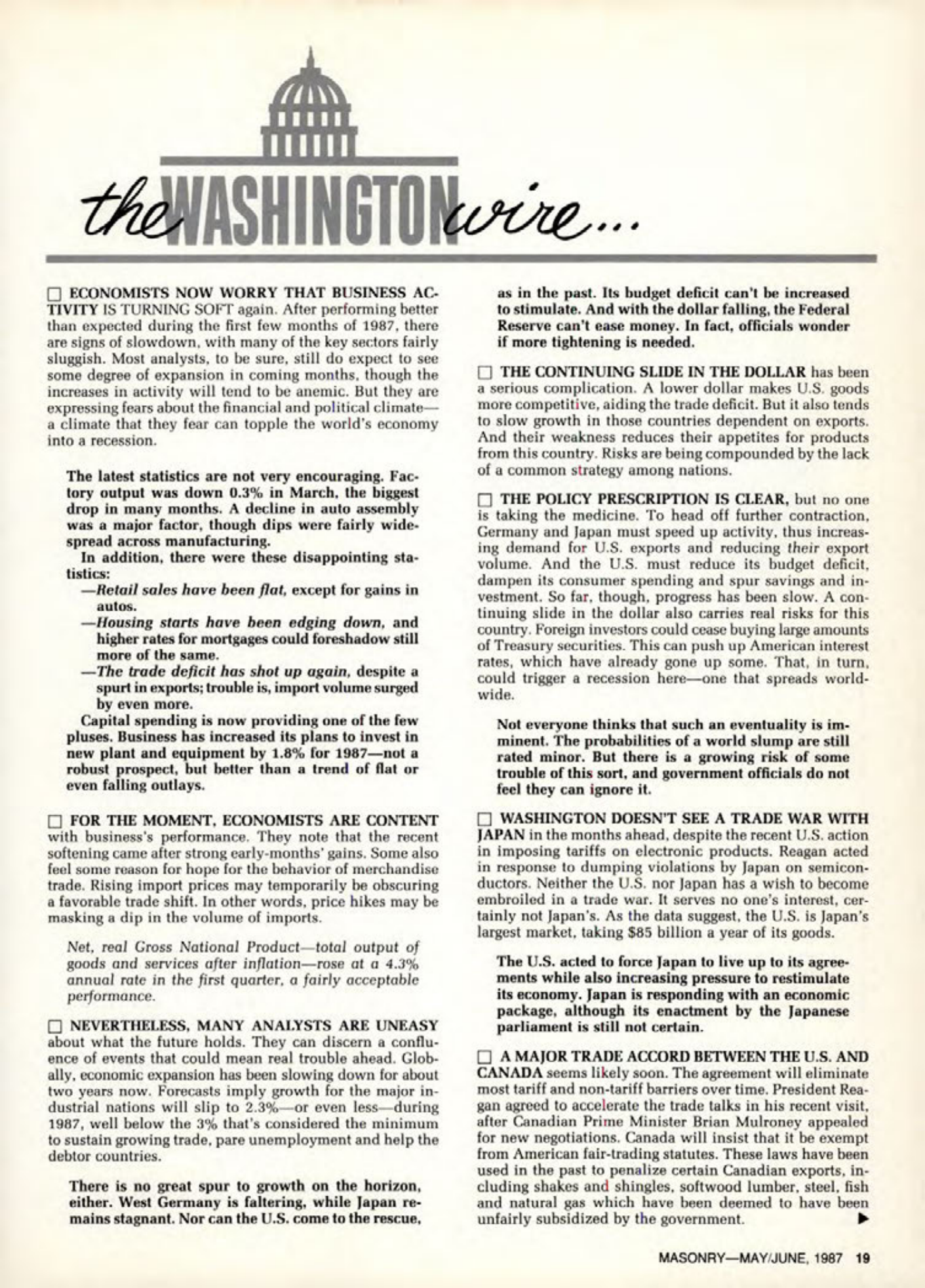 Masonry Magazine June 1987 Page. 19