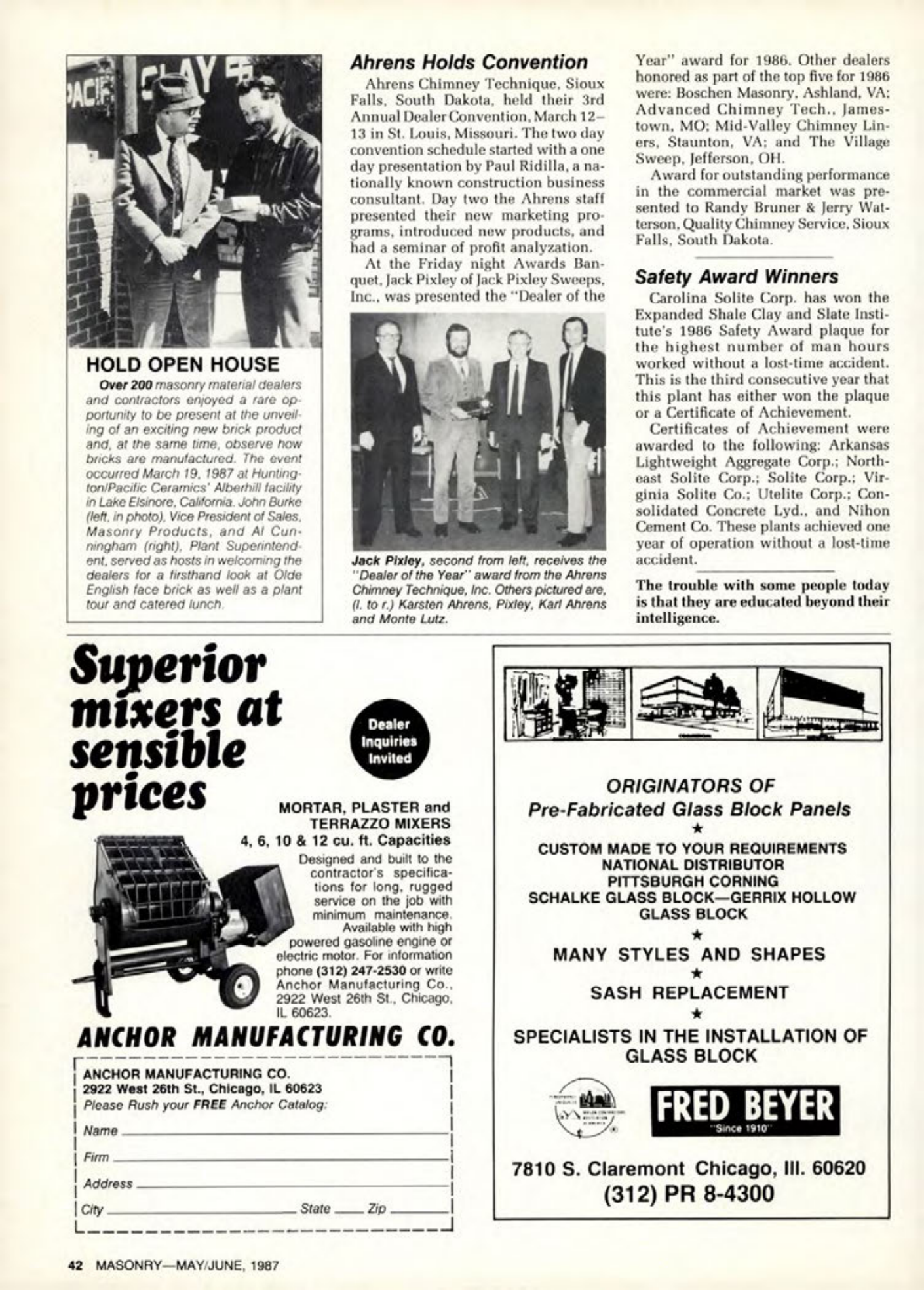 Masonry Magazine June 1987 Page. 42