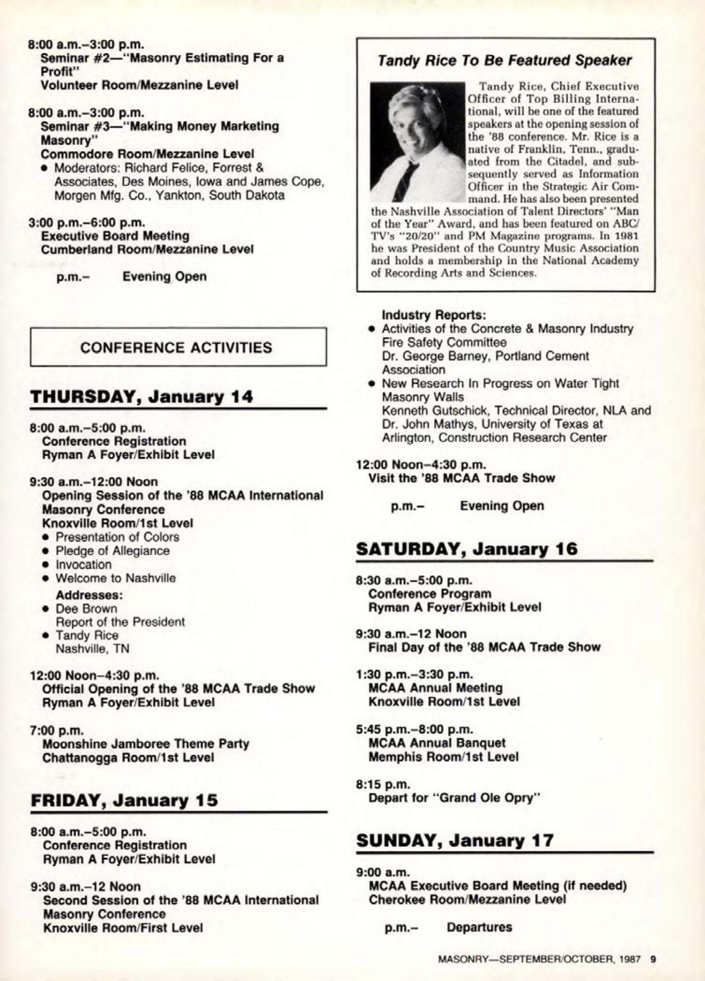 Masonry Magazine October 1987 Page. 9