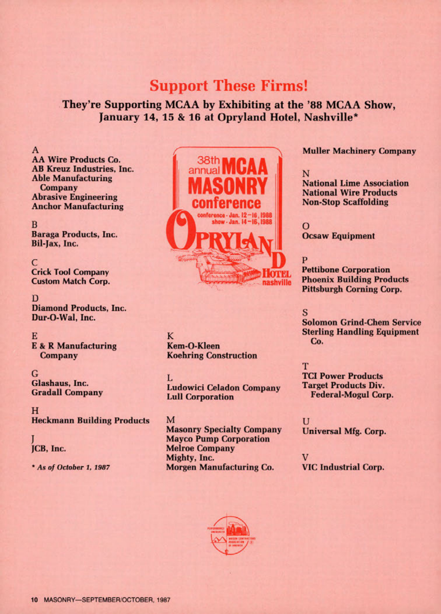 Masonry Magazine October 1987 Page. 10