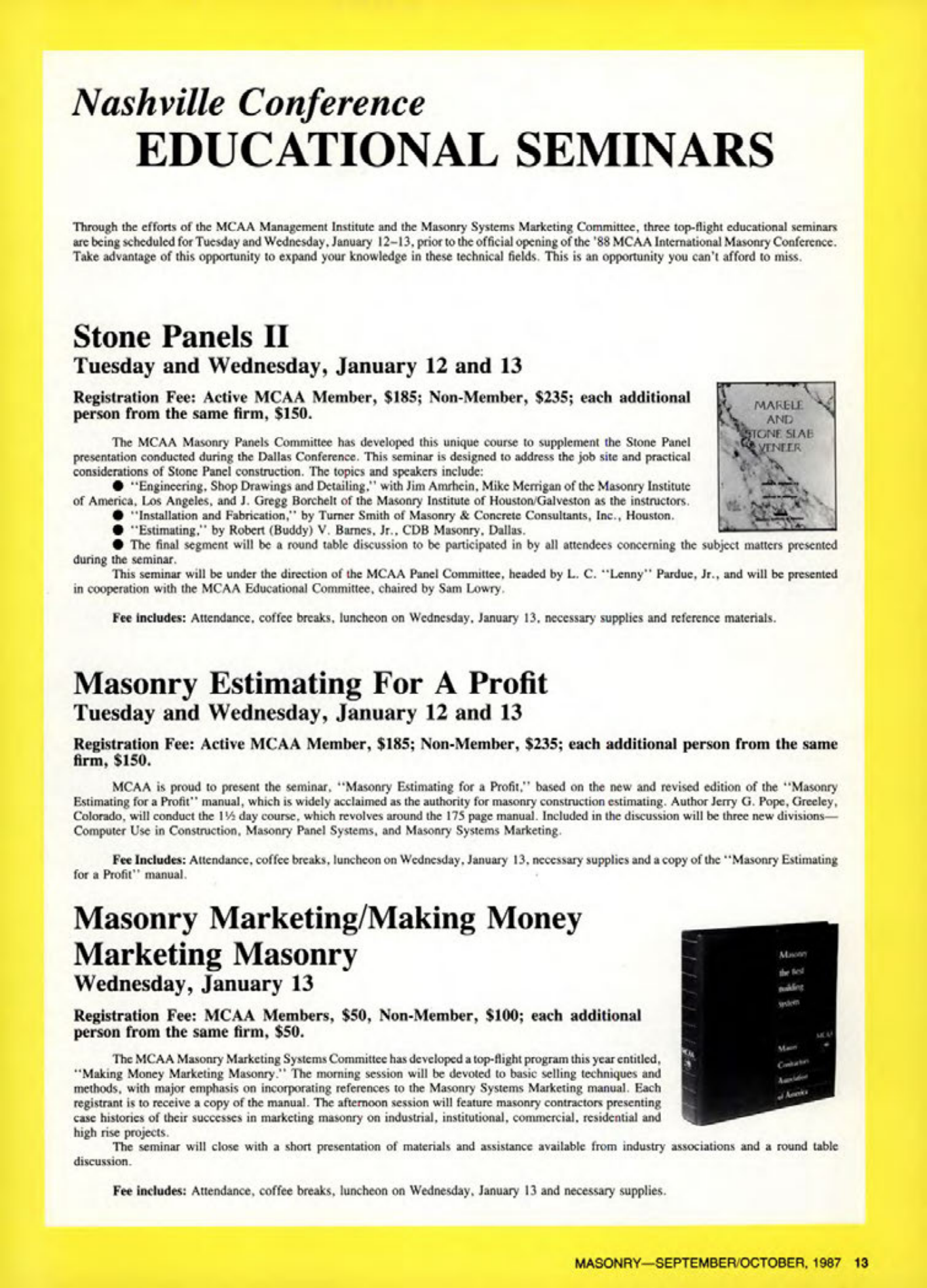 Masonry Magazine October 1987 Page. 13