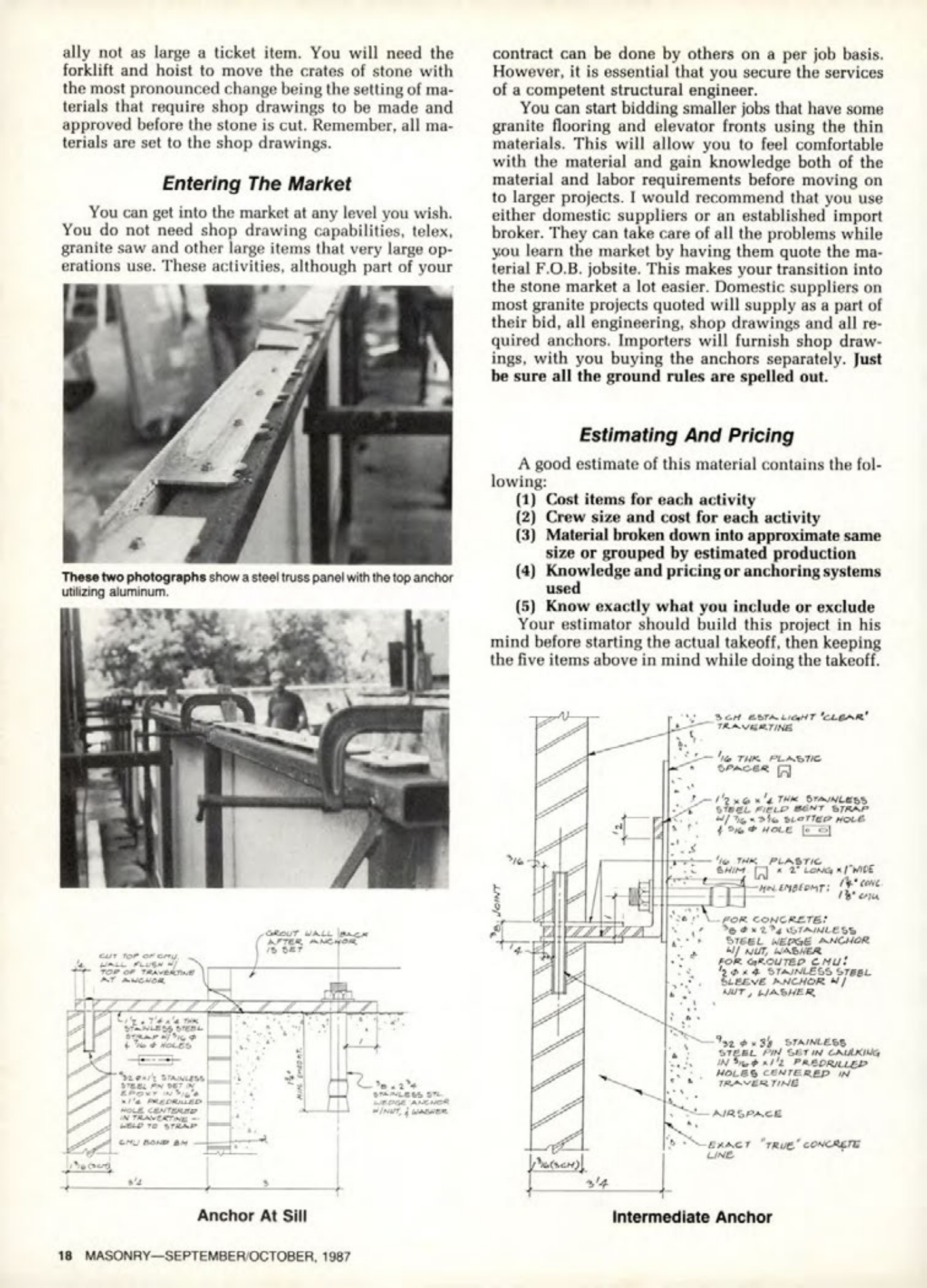 Masonry Magazine October 1987 Page. 18