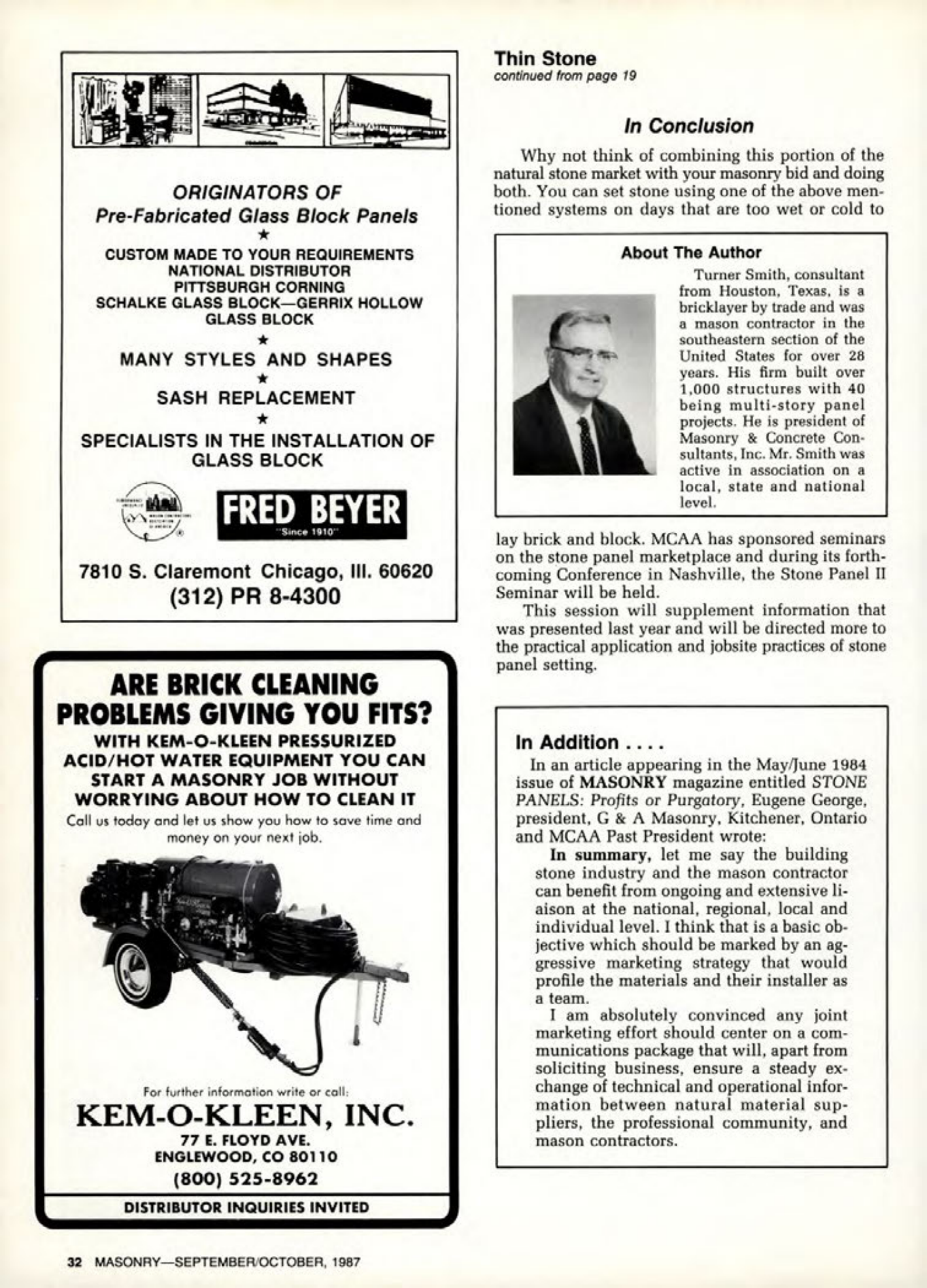 Masonry Magazine October 1987 Page. 32