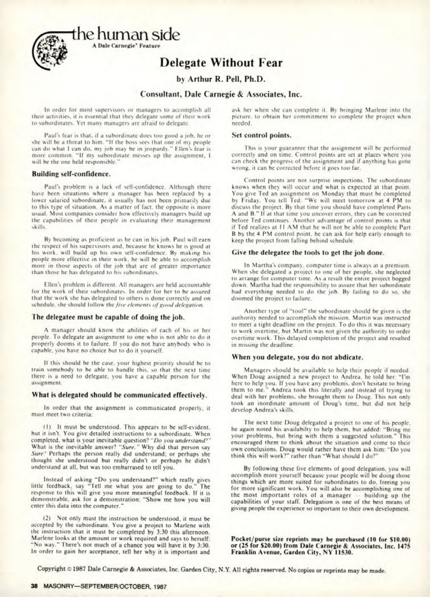 Masonry Magazine October 1987 Page. 38