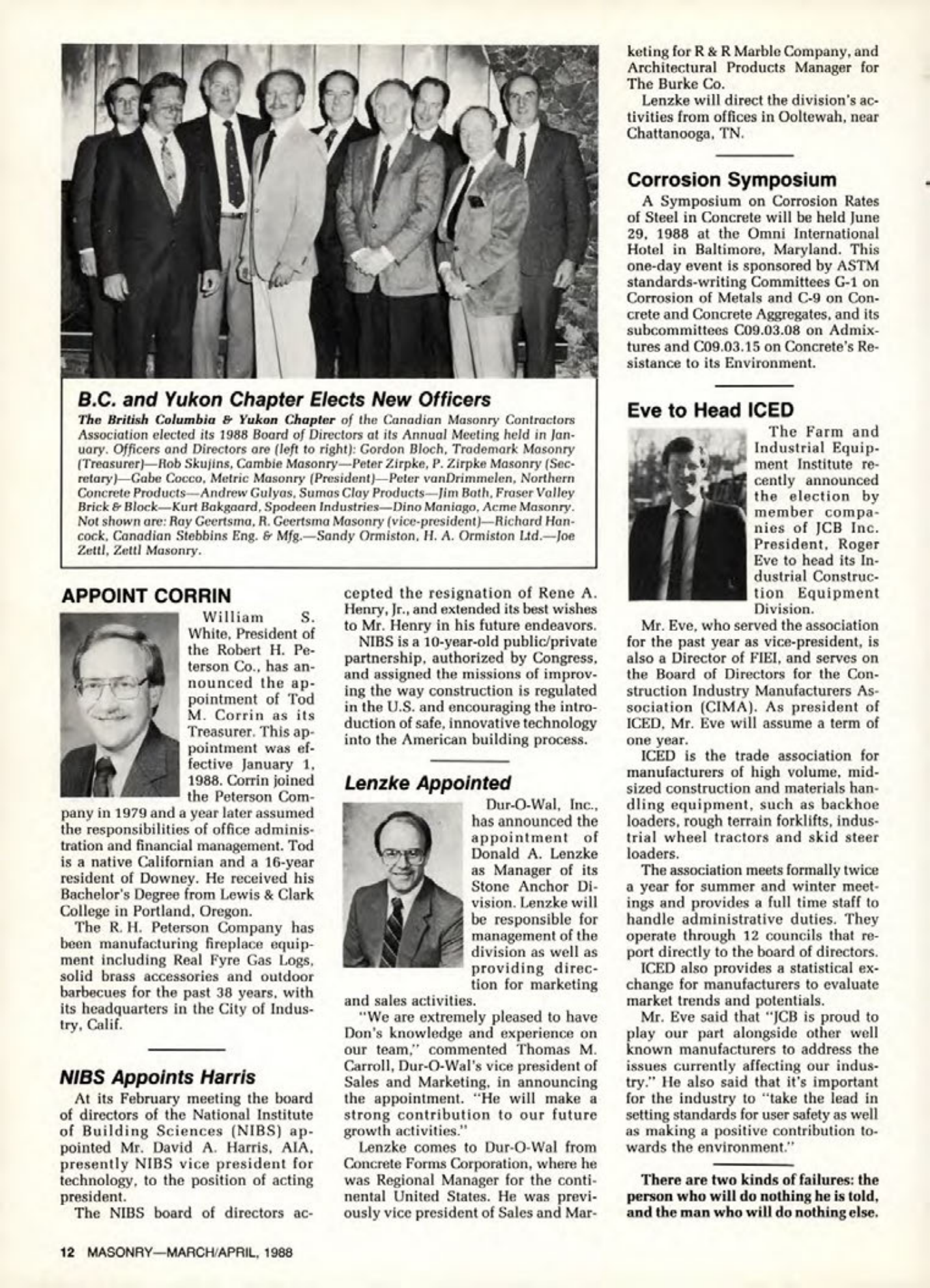 Masonry Magazine April 1988 Page. 12