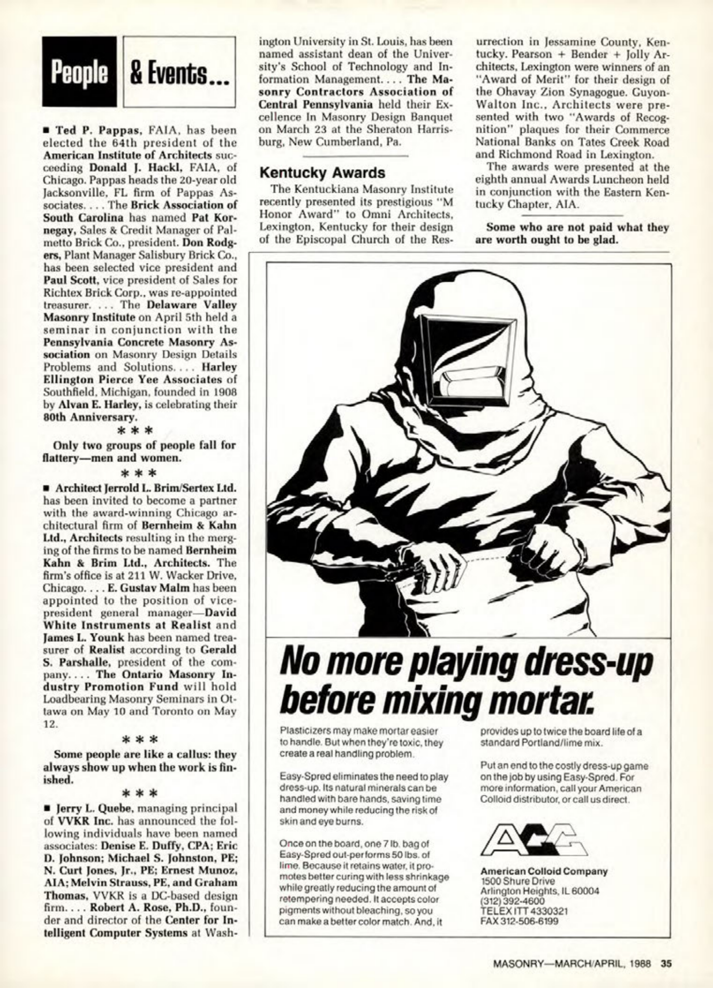 Masonry Magazine April 1988 Page. 35