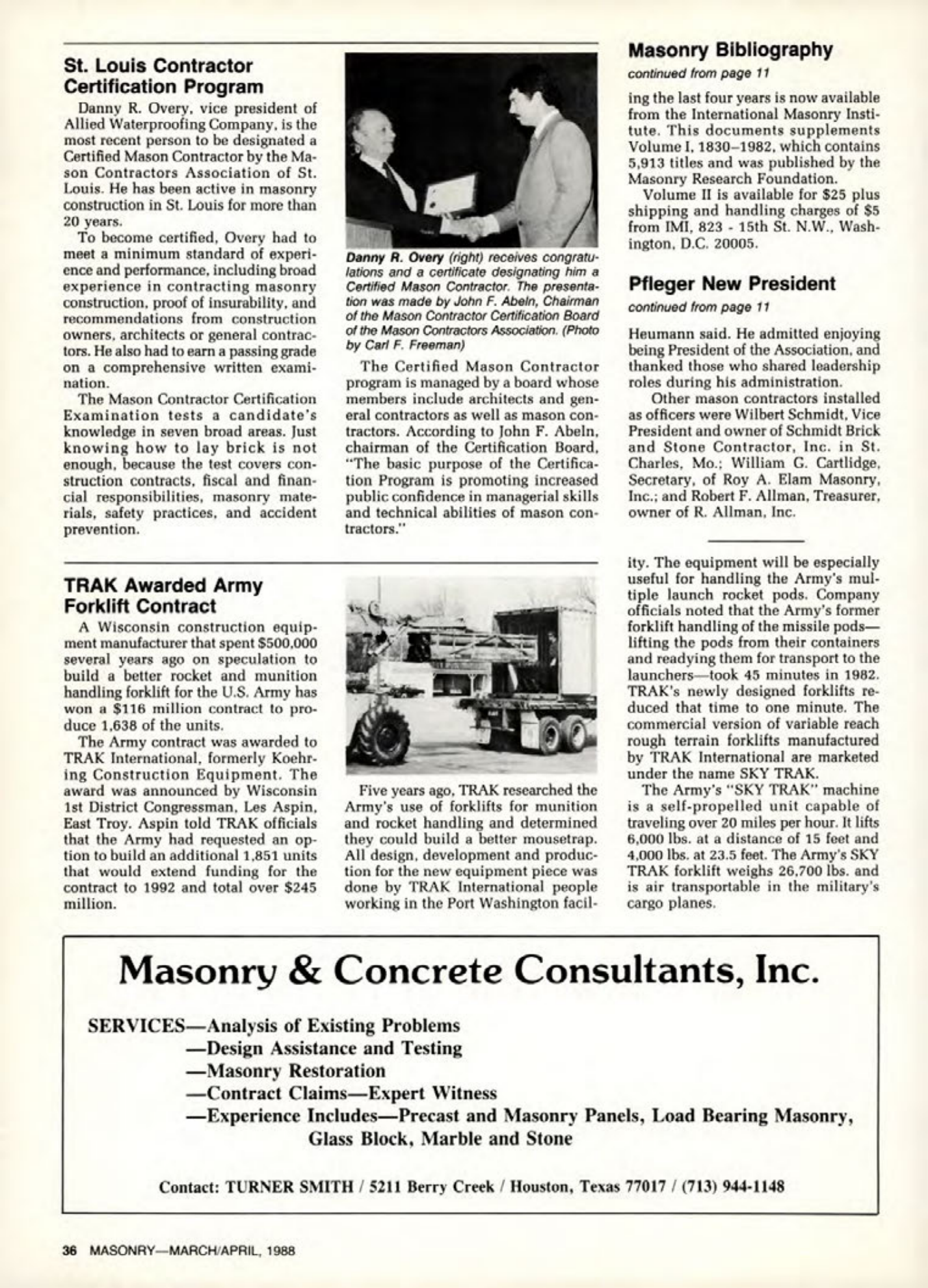 Masonry Magazine April 1988 Page. 36