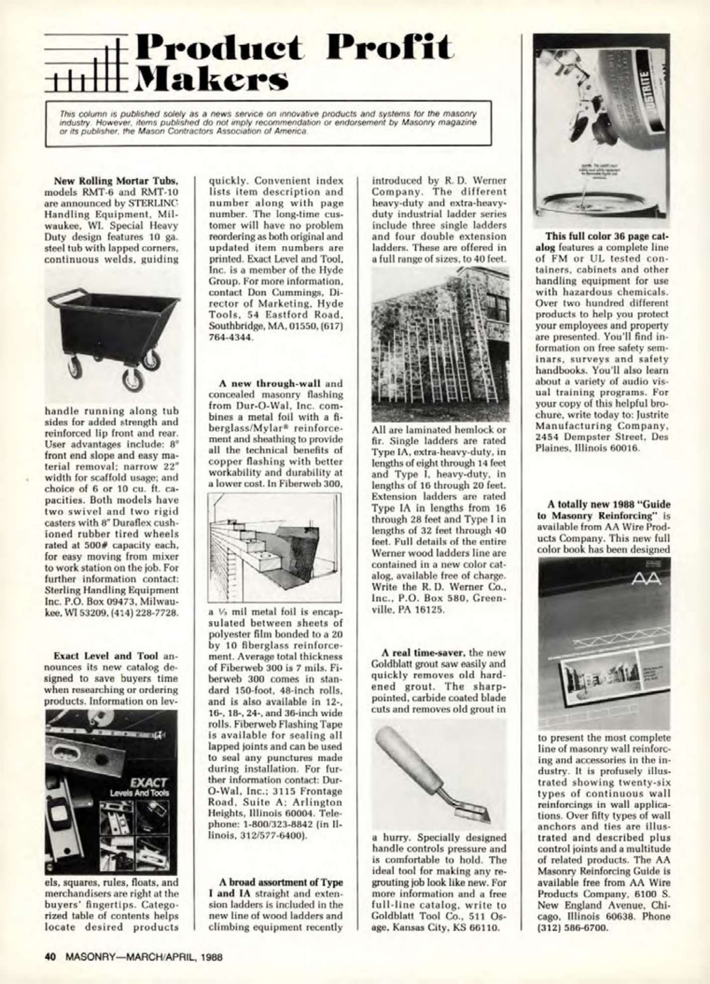Masonry Magazine April 1988 Page. 40