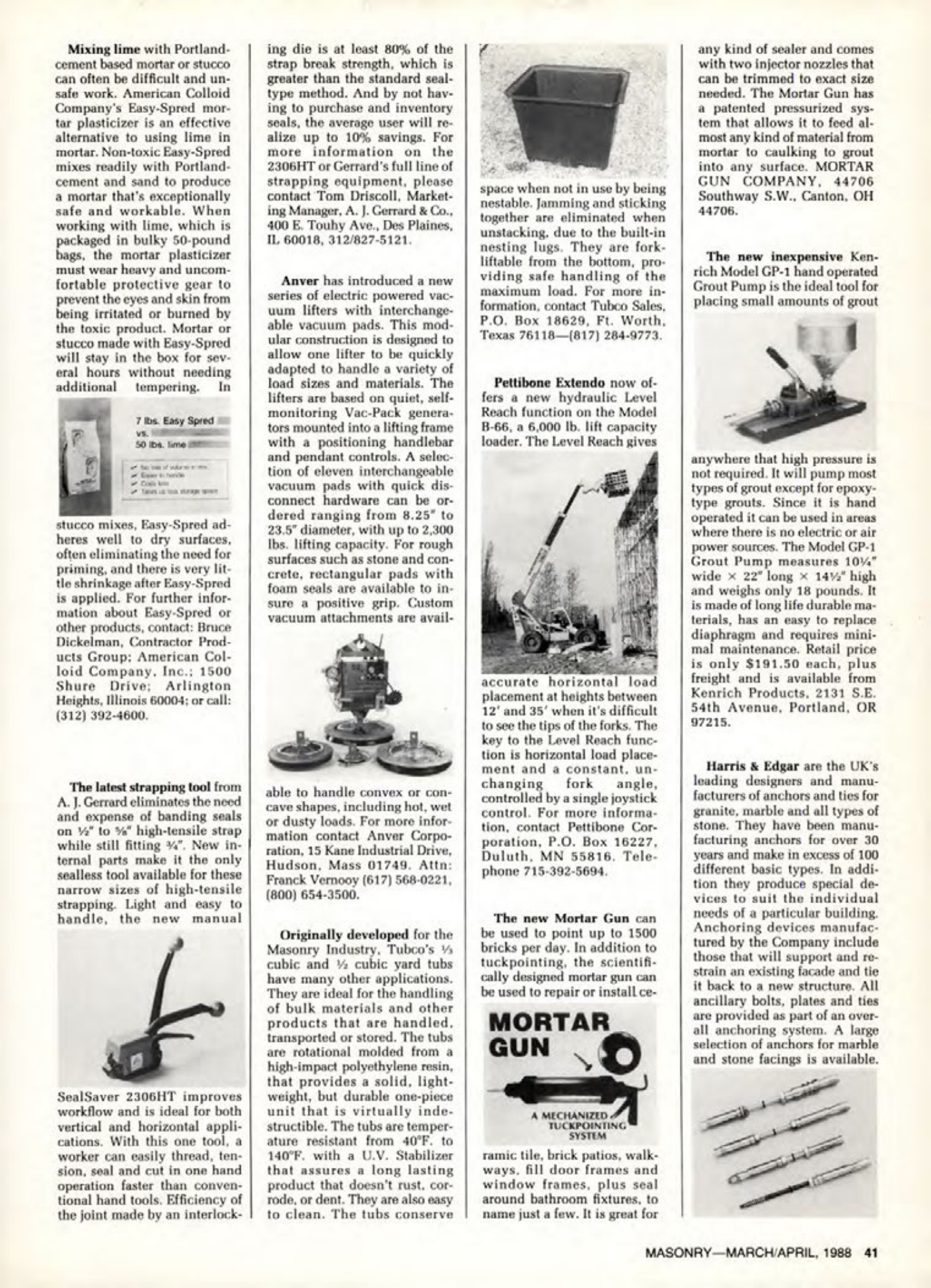Masonry Magazine April 1988 Page. 41