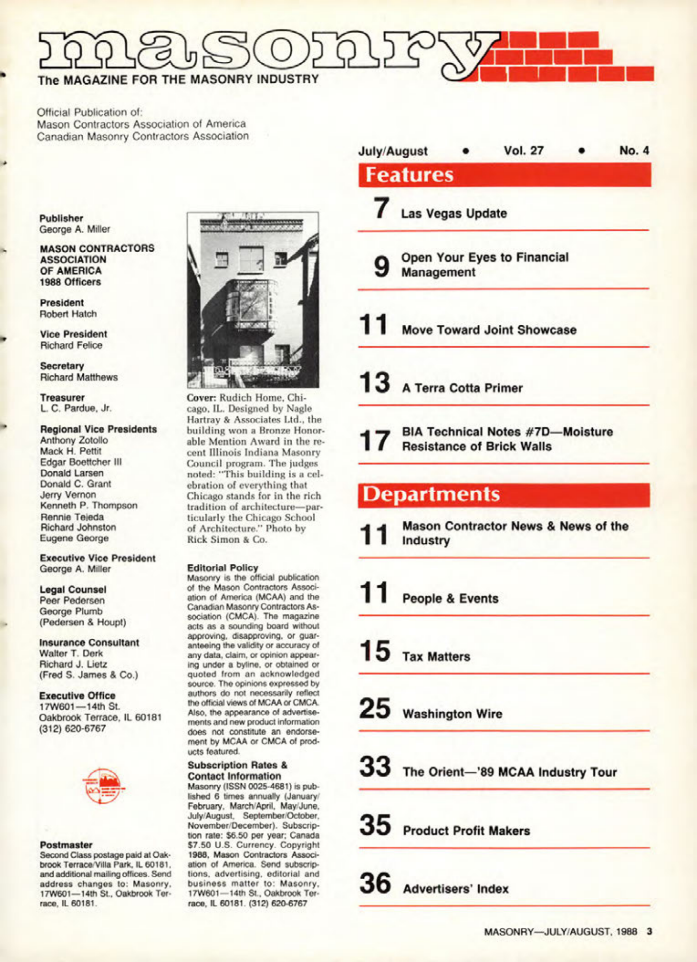 Masonry Magazine August 1988 Page. 3